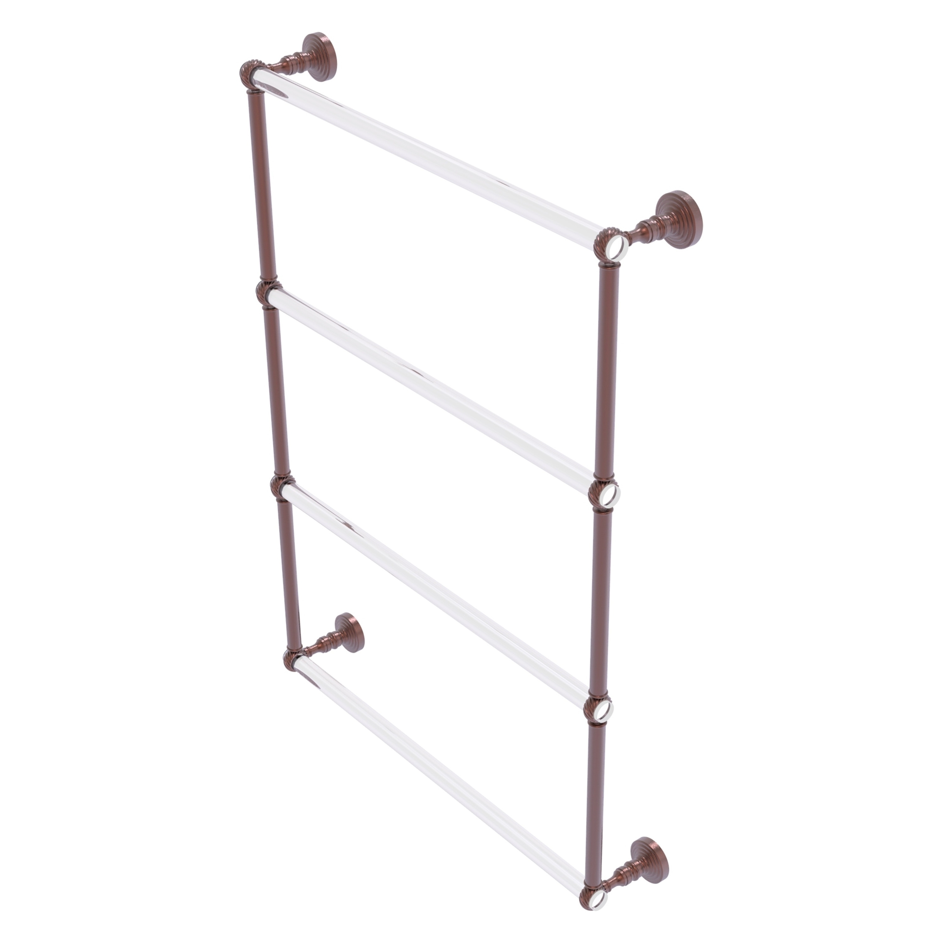 Allied Brass PG-28T-24-CA Pacific Grove 24-in double Antique Copper Wall mount 4-tier Towel Bar
