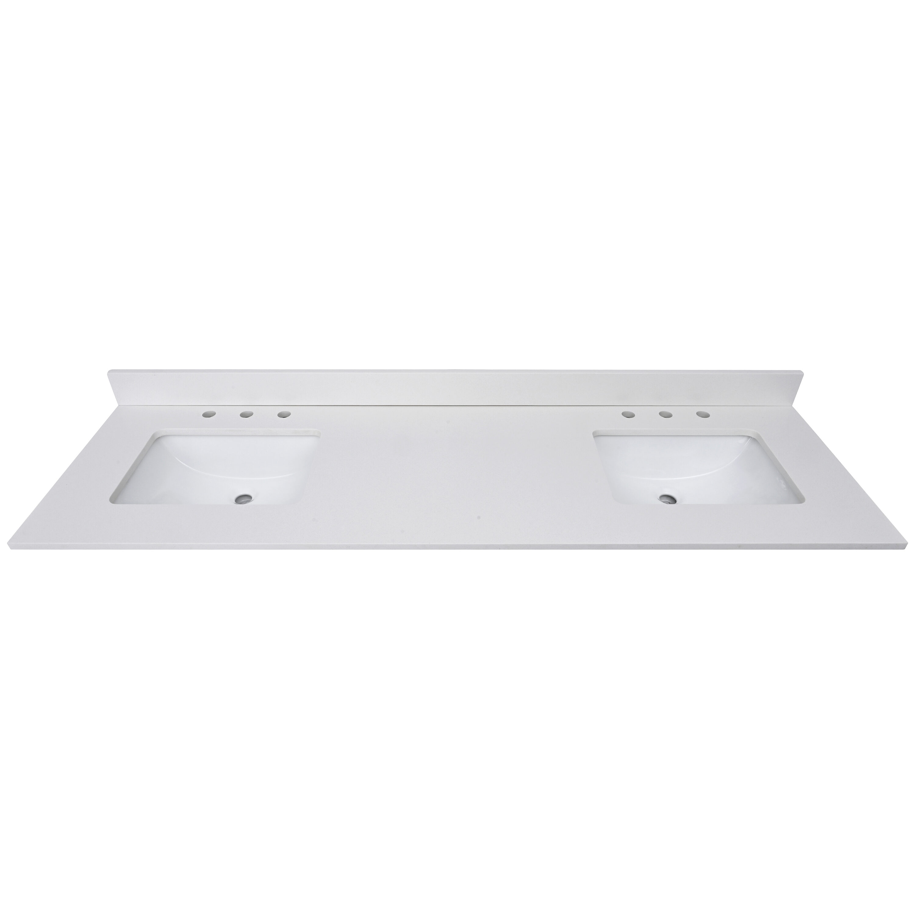 Avanity QUT73EW-RS 73-in x 22-in Everest White Quartz Undermount Double sink 6-Hole Bathroom Vanity Top