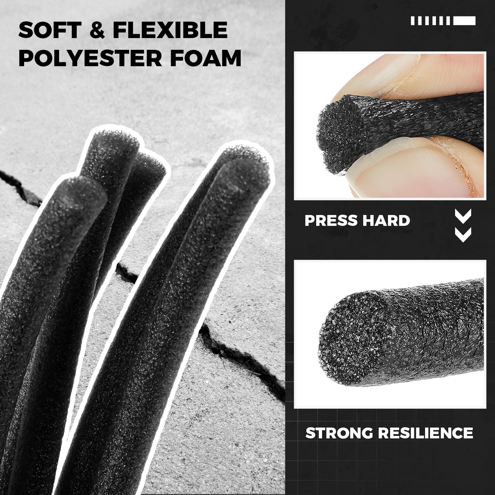 Anqtovp Half Inch x 25 ft Foam Backer Rod Roll for Concrete Expansion ...