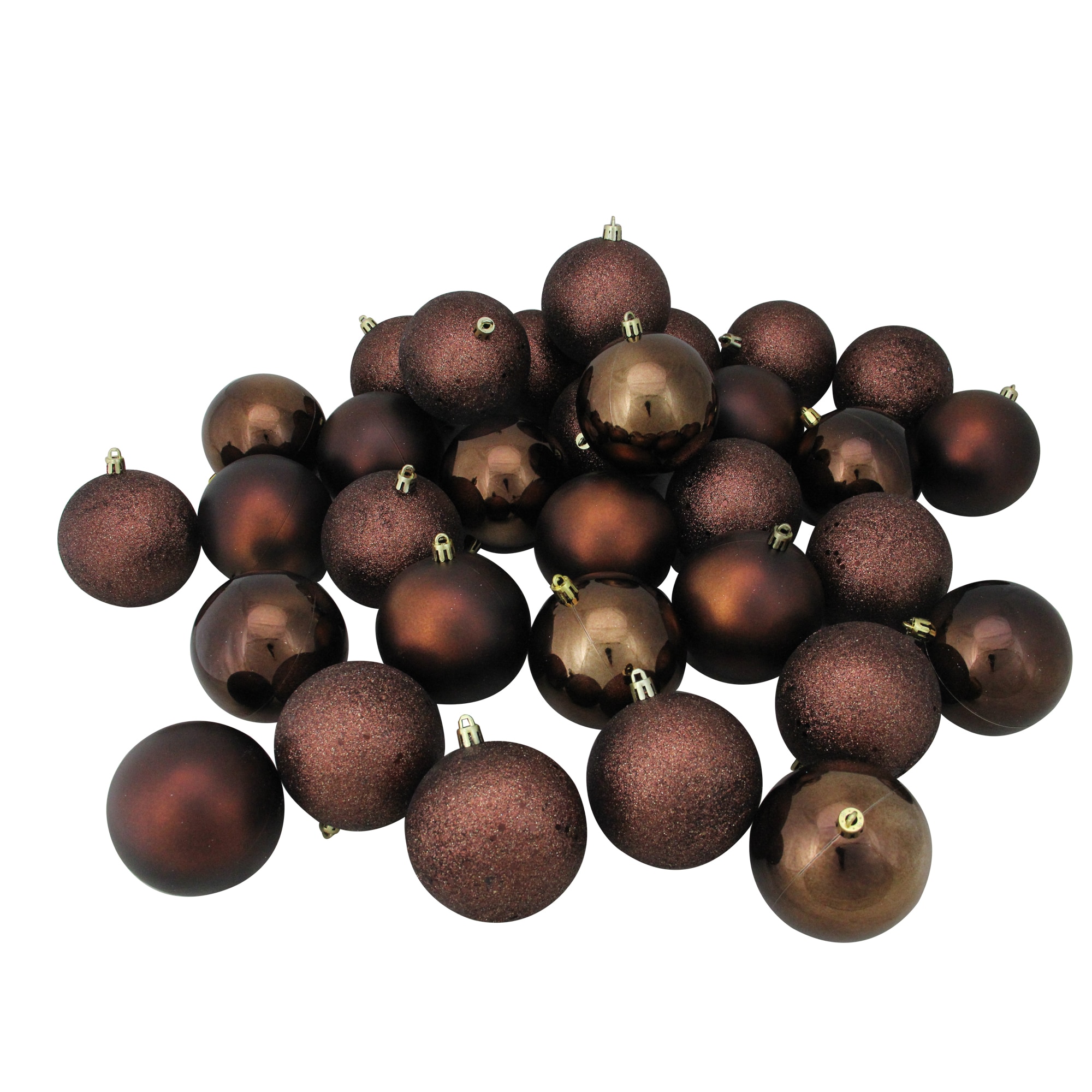 Northlight 32911622 32 -Pack Brown Ball Standard Indoor Ornament set Shatterproof