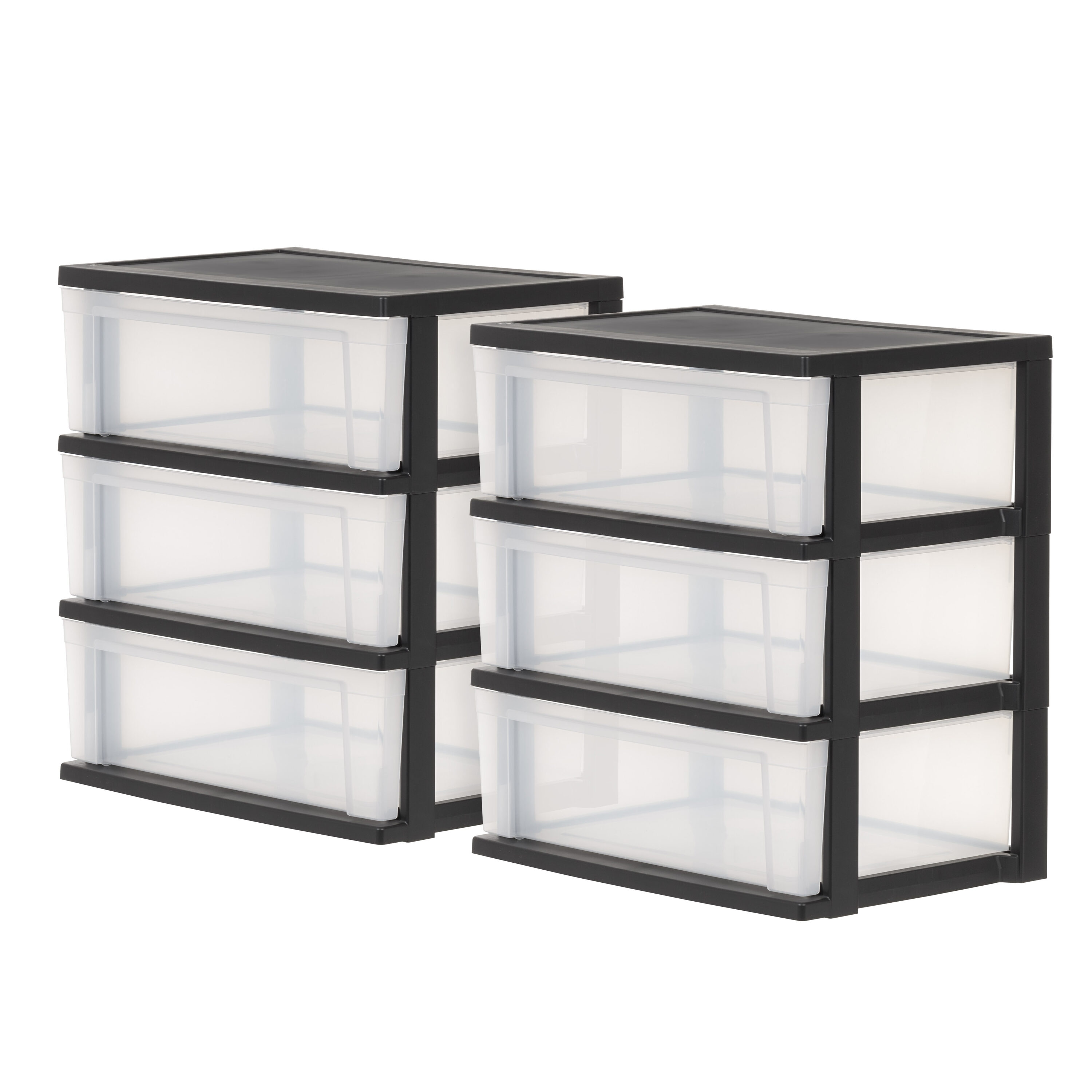IRIS 3-Pack White Stackable Plastic Storage Drawer 11.6-in H x 15.6-in W x  19.6-in D in the Storage Drawers department at