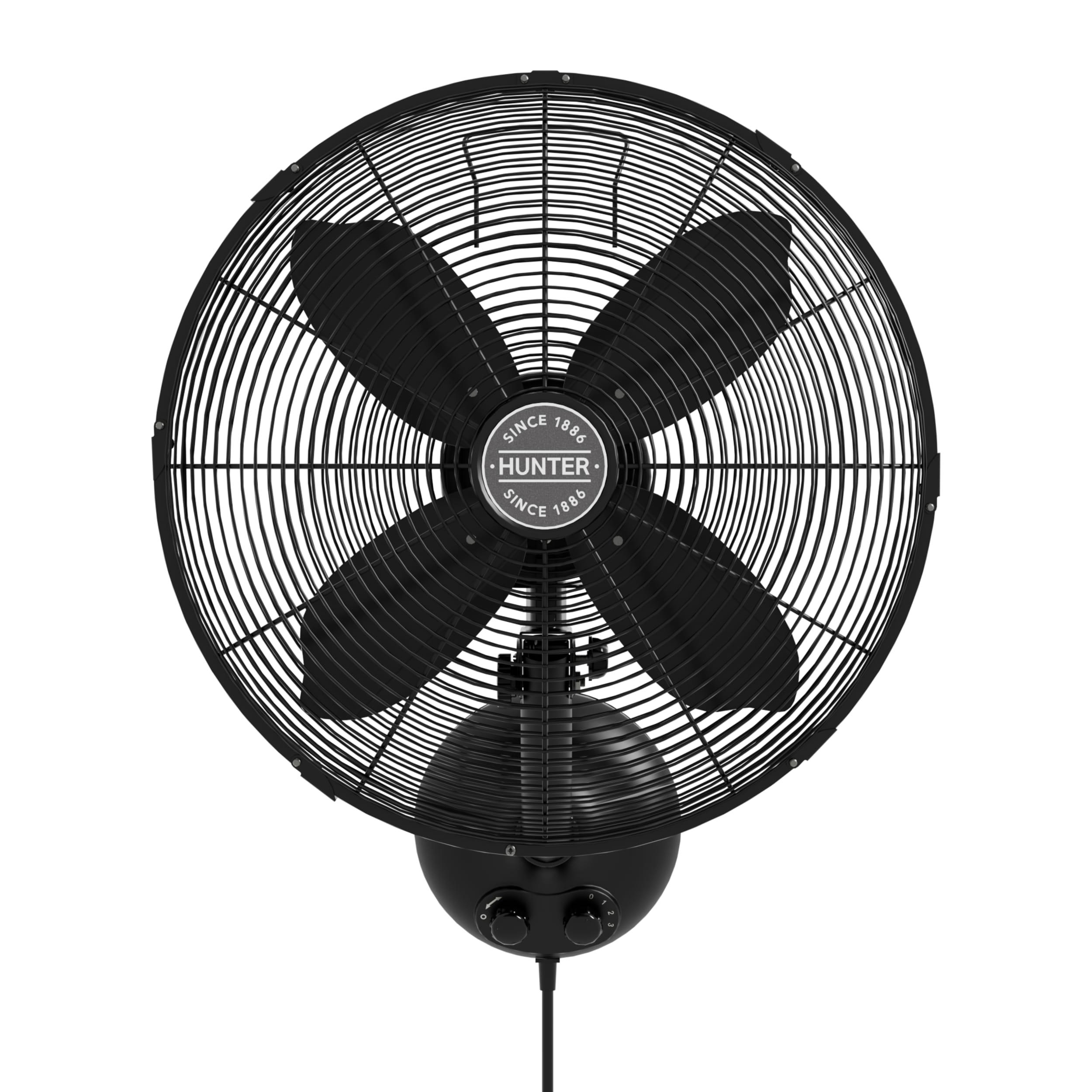 Hunter 97318 16-in 120 -Volt 3 -Speed High Velocity Indoor/Outdoor Matte Black Oscillating Personal Fan