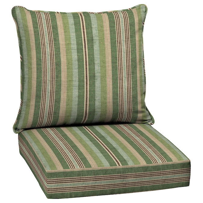 Allen Roth Drp Ar Stripe Grn Deep Seat 2 In The Patio Furniture Cushions Department At Com - Allen Roth 1 Piece Green Deep Seat Patio Chair Cushion
