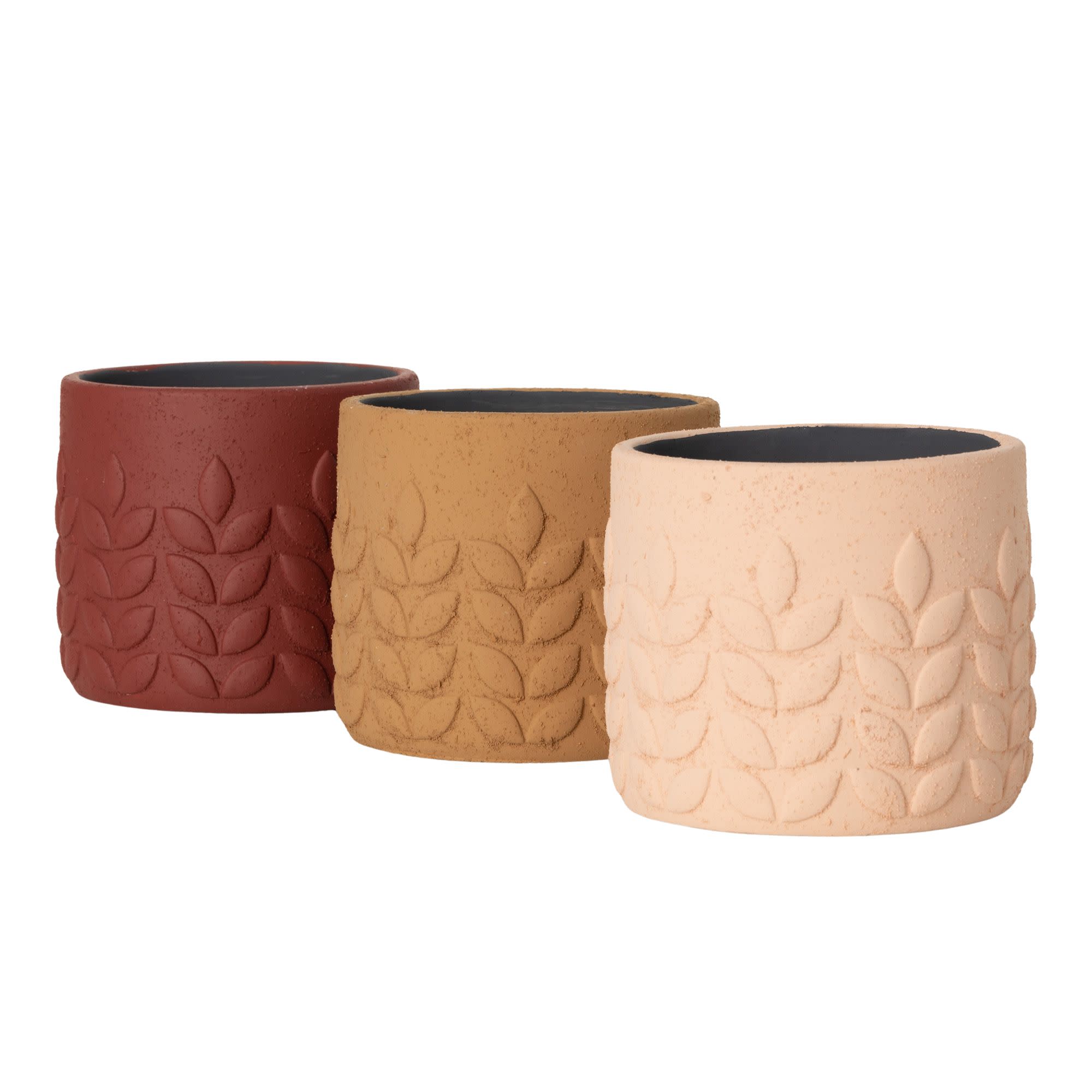 Sullivans CMT1238 3 -Pack Round 4.75-Inches W Small Red Cement Indoor Planter with Drainage Holes