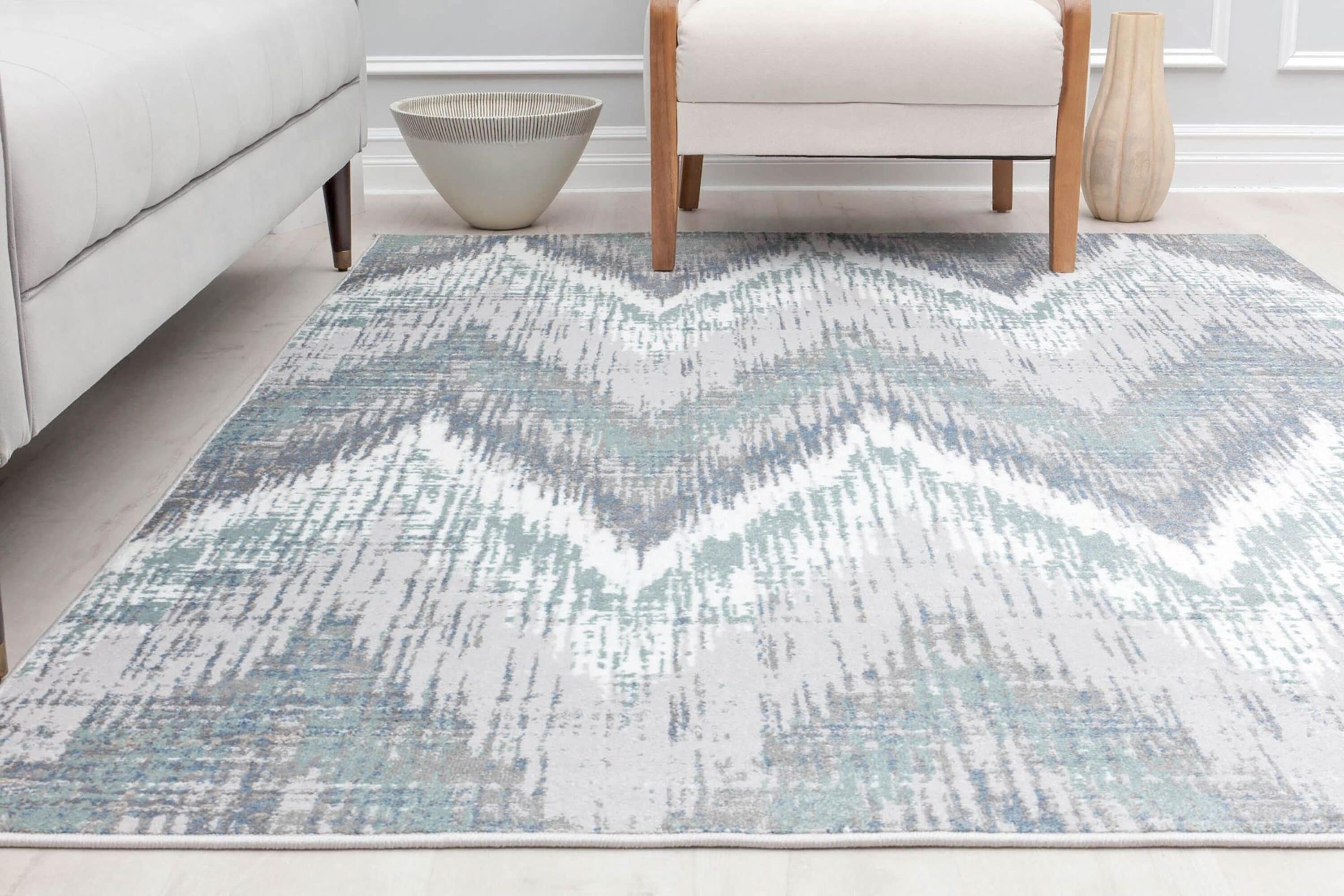 Rugs America 30807 Ivida 5 x 7 (ft) Loomed Polypropylene Spring Mint Rectangular Indoor Abstract Vintage Area rug