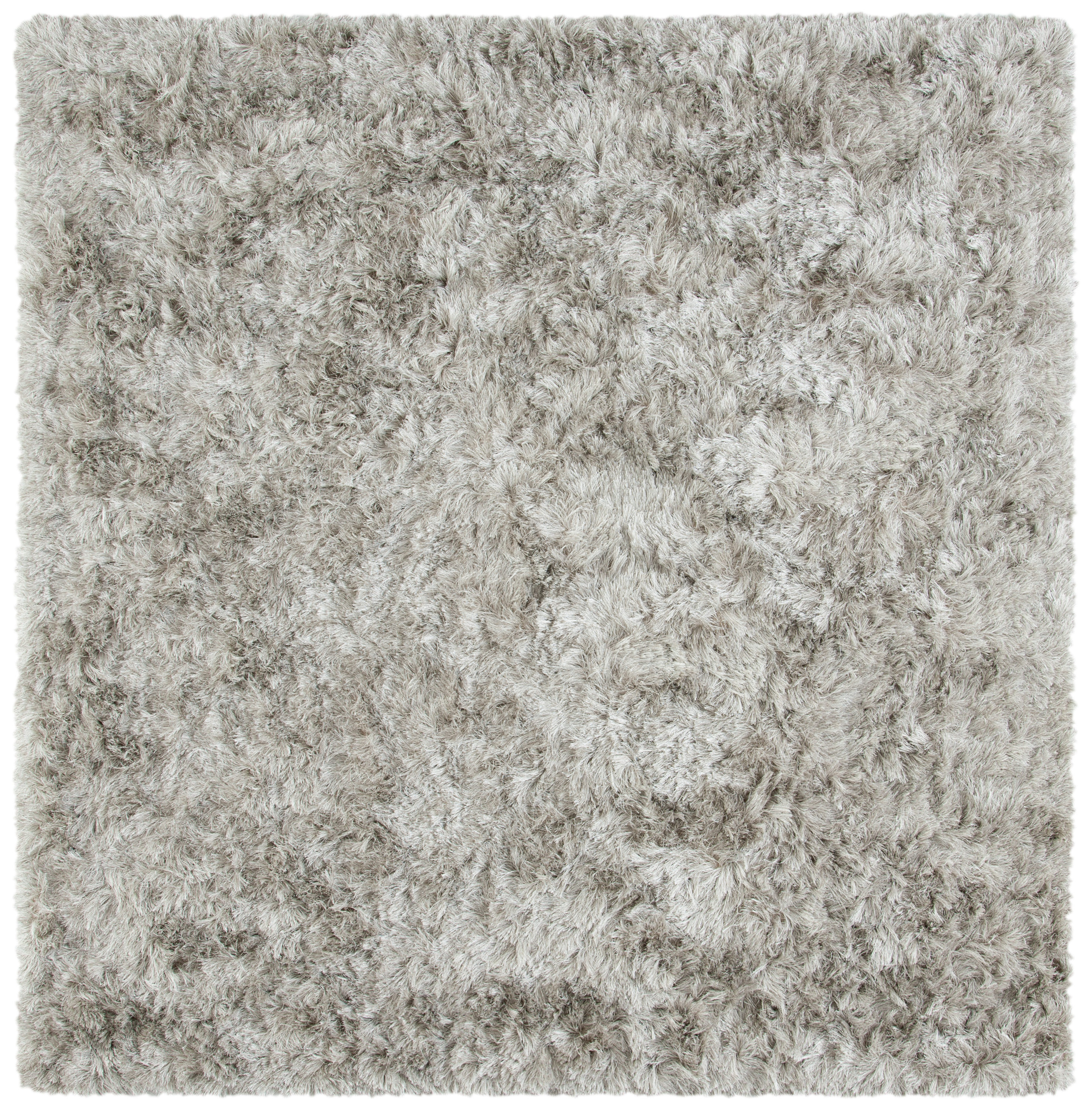 Safavieh OCG101F-6SQ Ocean Patras Shag 6 x 6 (ft) Tufted Polyester Light Gray Square Indoor Solid Area rug
