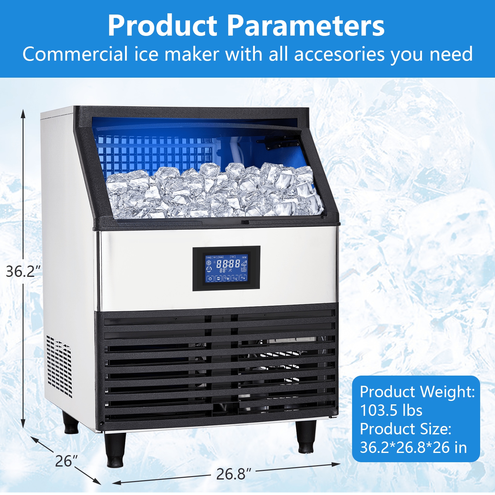 Qeetex CJ-PHO-108G0BCJ Commercial-Ice-Makers - View #5