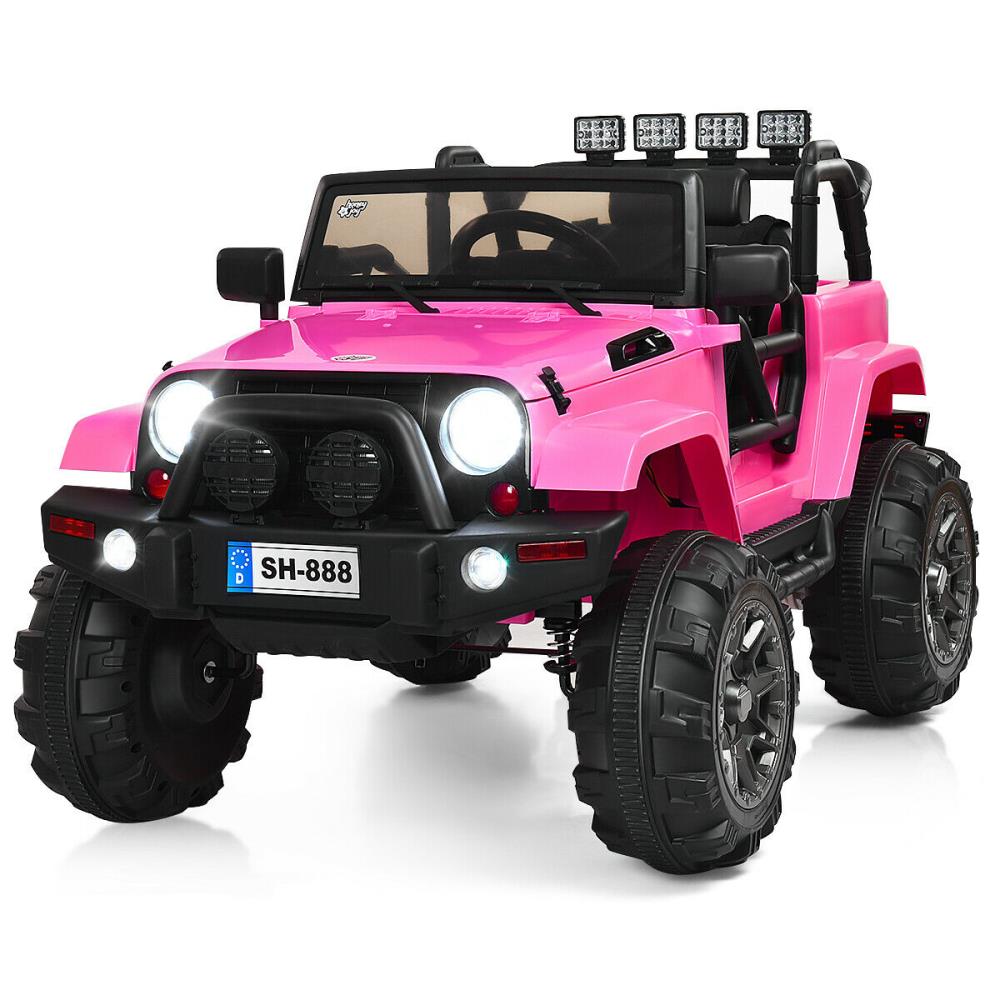 12V Kids Ride On Truck Car w/ Remote Control MP3 Music LED Lights Pink