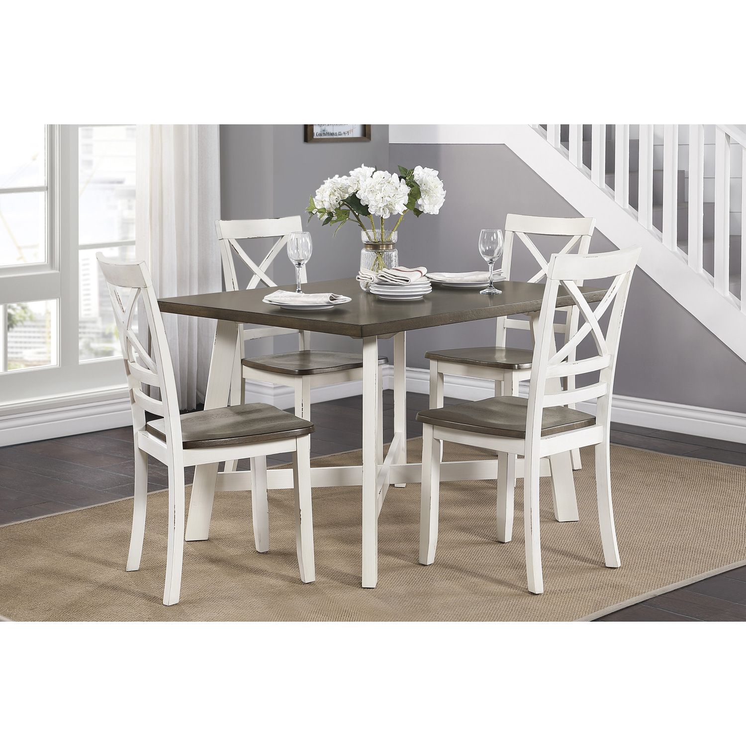 JASMODER B01173250 Multicolor Contemporary/Modern Dining Room Set with Rectangular Table ( Seats 4 )