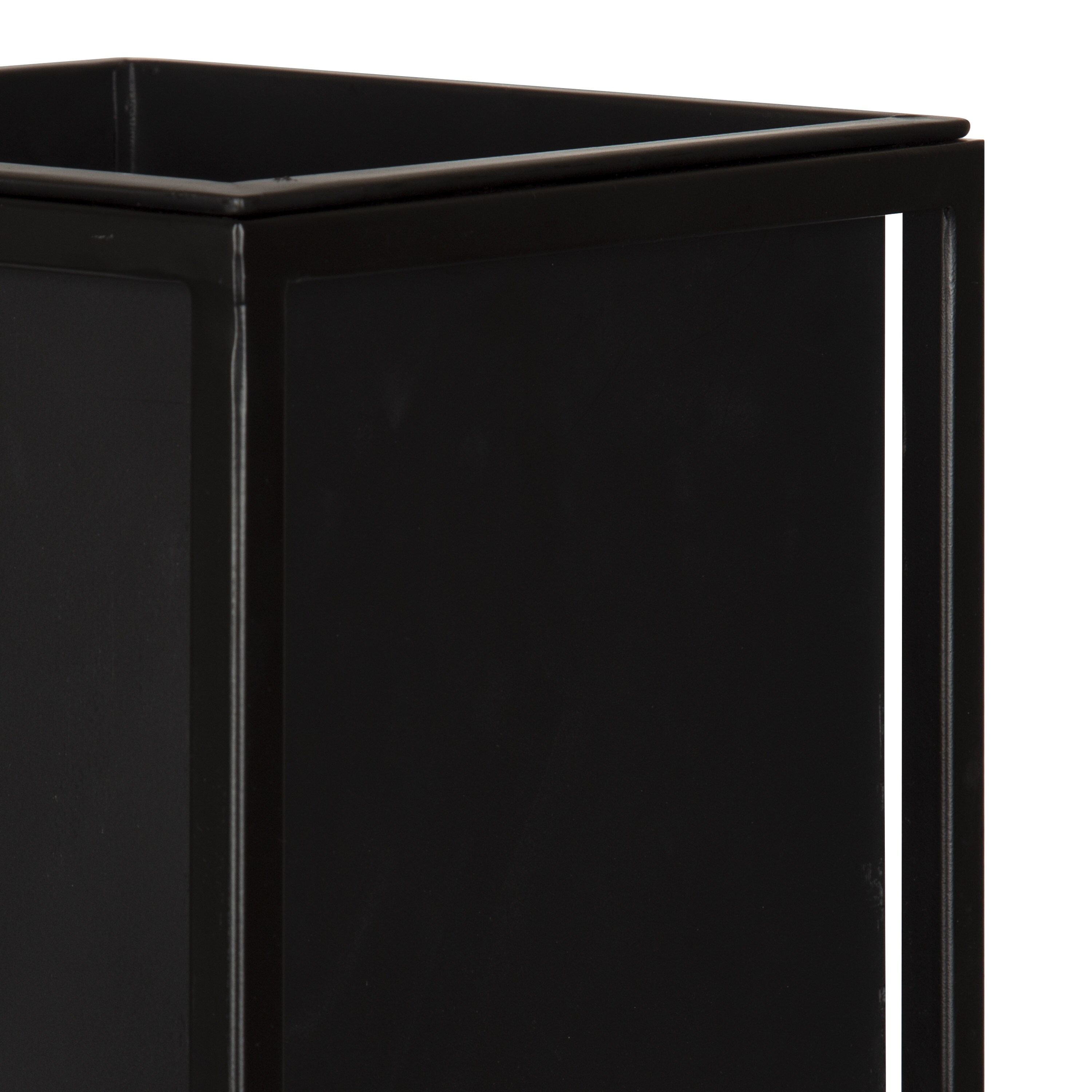 Kate and Laurel 11-in W x 36.25-in H Black Metal Indoor Planter in