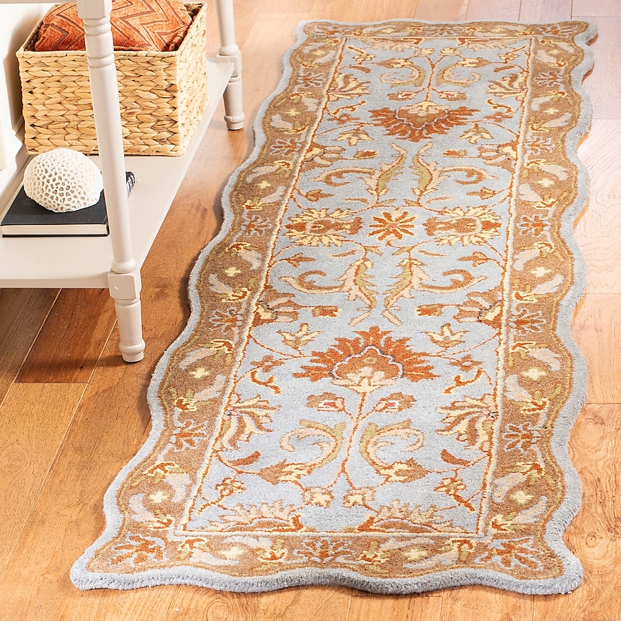 Safavieh Heritage Tiruchi 2 x 4 Blue/Beige Indoor Floral/Botanical Oriental Handcrafted Throw Rug Safavieh Heritage Tiruchi 2 x 4 Blue/Beige Indoor Floral/Botanical Oriental Handcrafted Throw Rug