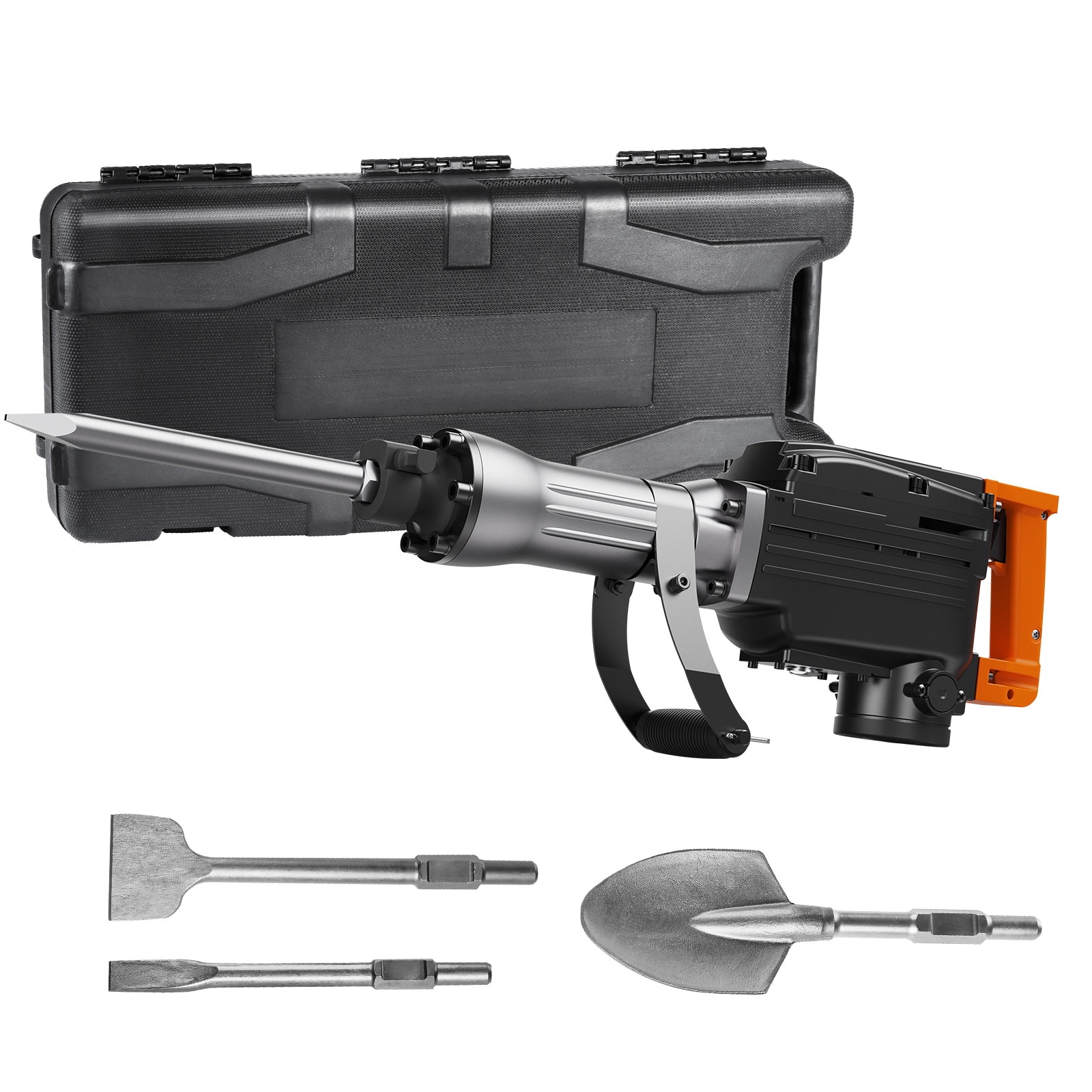 VEVOR SCDX6542200W02186V1 2200 W 4 Chisel Bit 1350 BPM 110 -Volt Corded Demolition Hammer