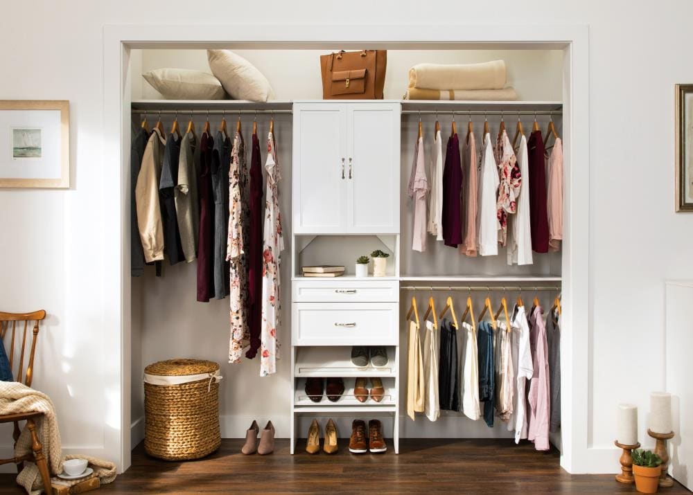 ClosetMaid BrightWood 25-in x 2.11-in x 13.8-in White Shoe Storage in the  Wood Closet Accessories department at