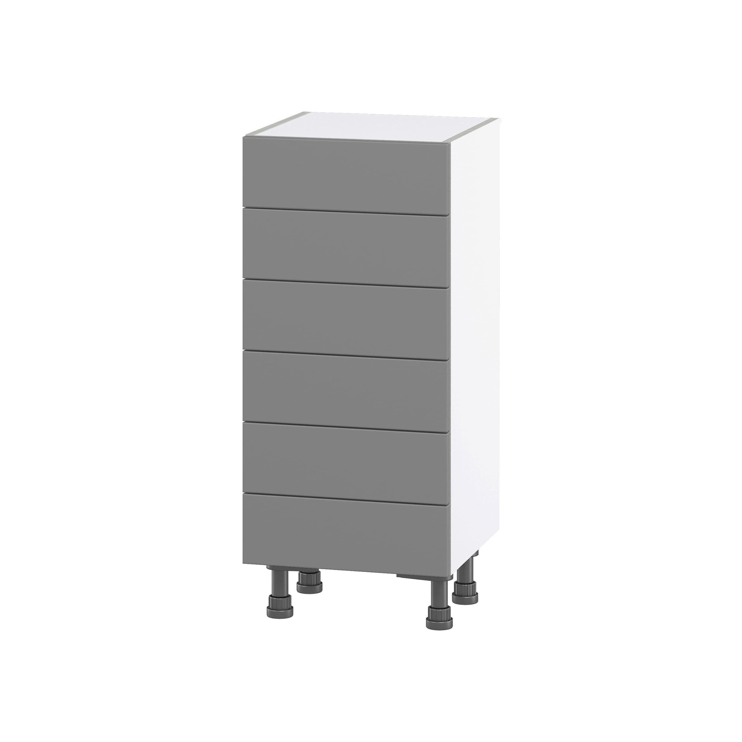 Hugo&Borg Beaumont 15-in W x 34.5-in H x 14-in D Slate Gray 6-Drawer Base Fully Assembled Cabinet