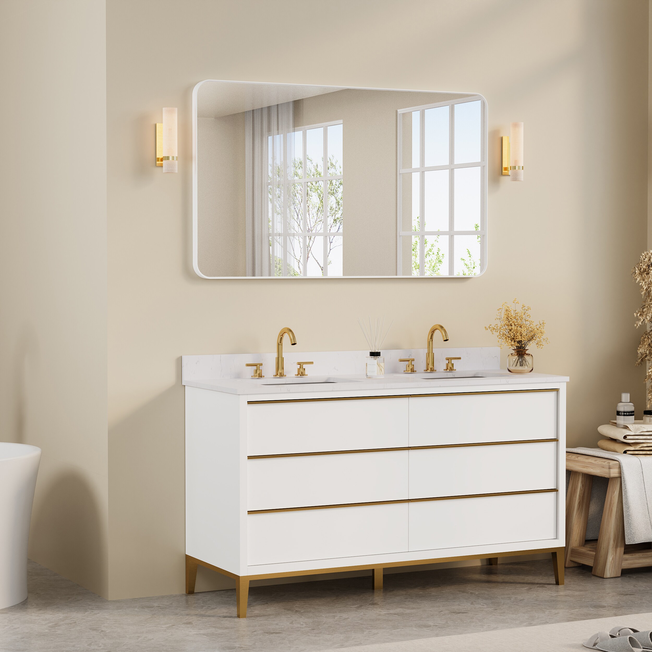 WELLFOR F1MR5532WT Framed-Bath-Mirrors - View #13