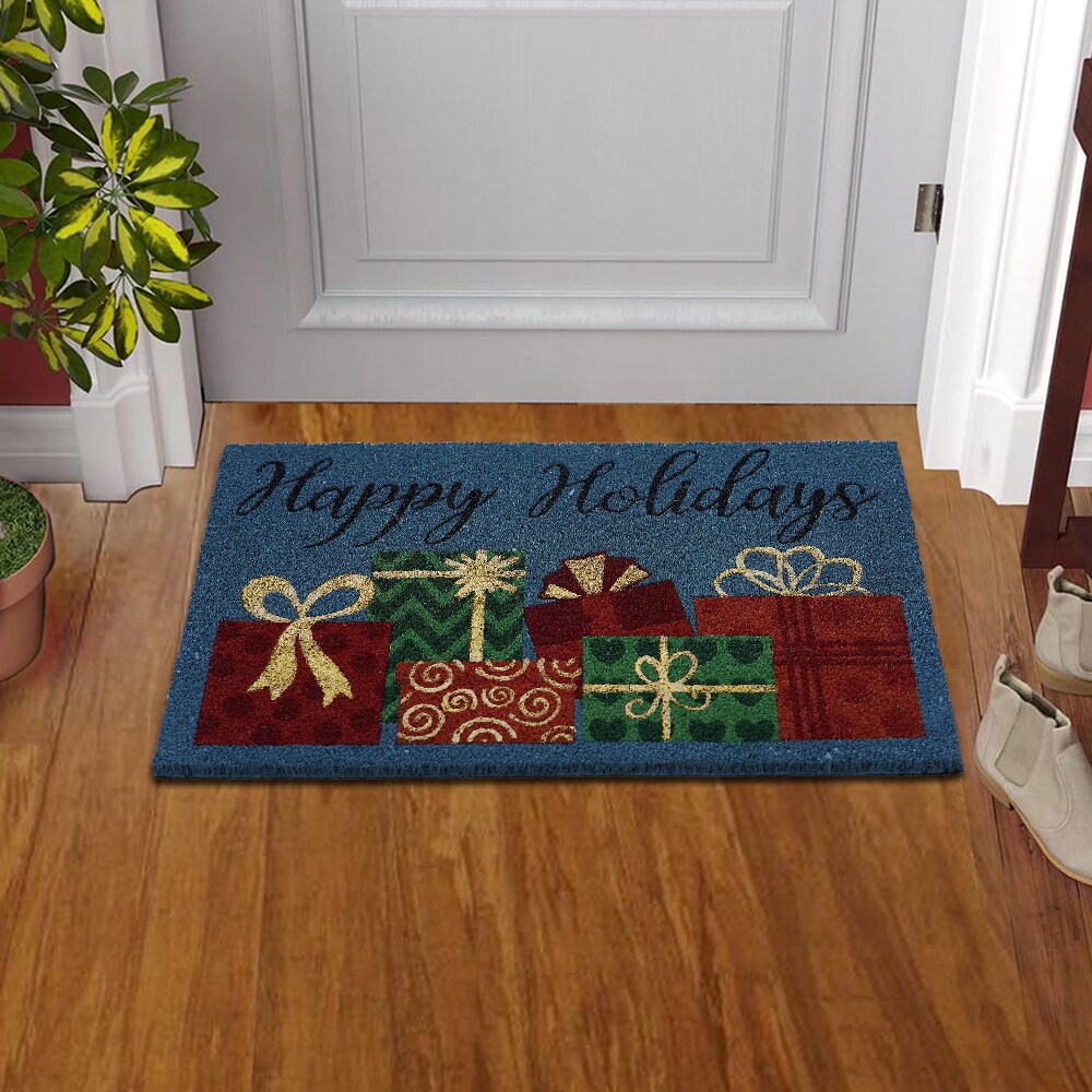 Holiday Living 2-ft x 3-ft Natural Rectangular Indoor Decorative Door Mat  in the Mats department at