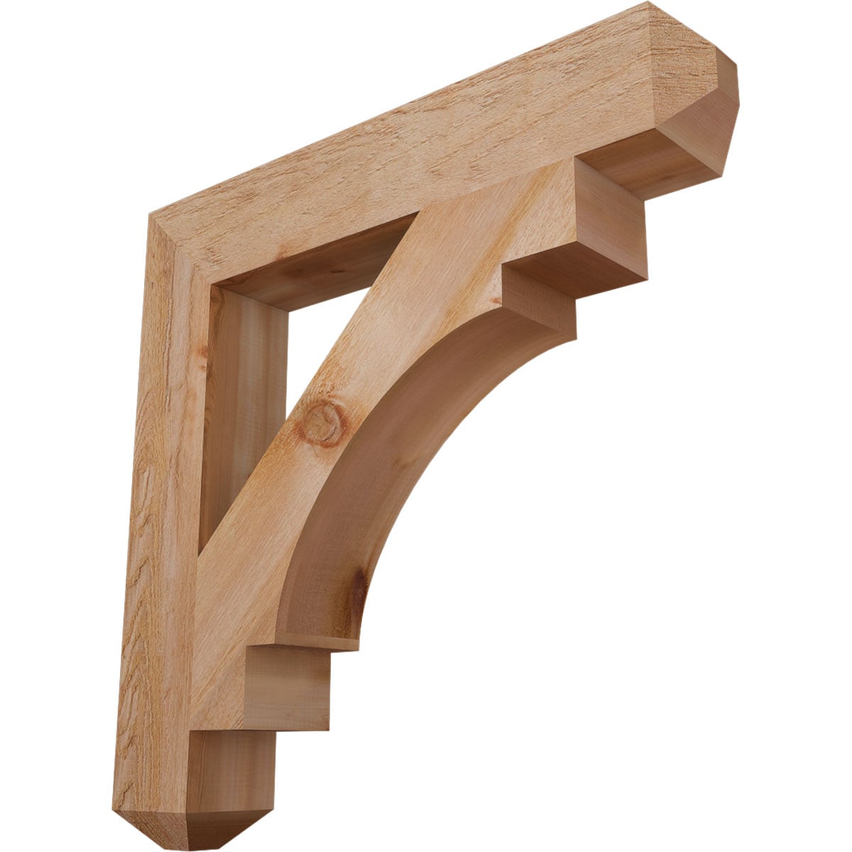 Ekena Millwork BKT06X36X36MRC04RWR Merced craftsman rough sawn 6-in x 36-in x 36-in Western red cedar Brown Wood Standard bracket