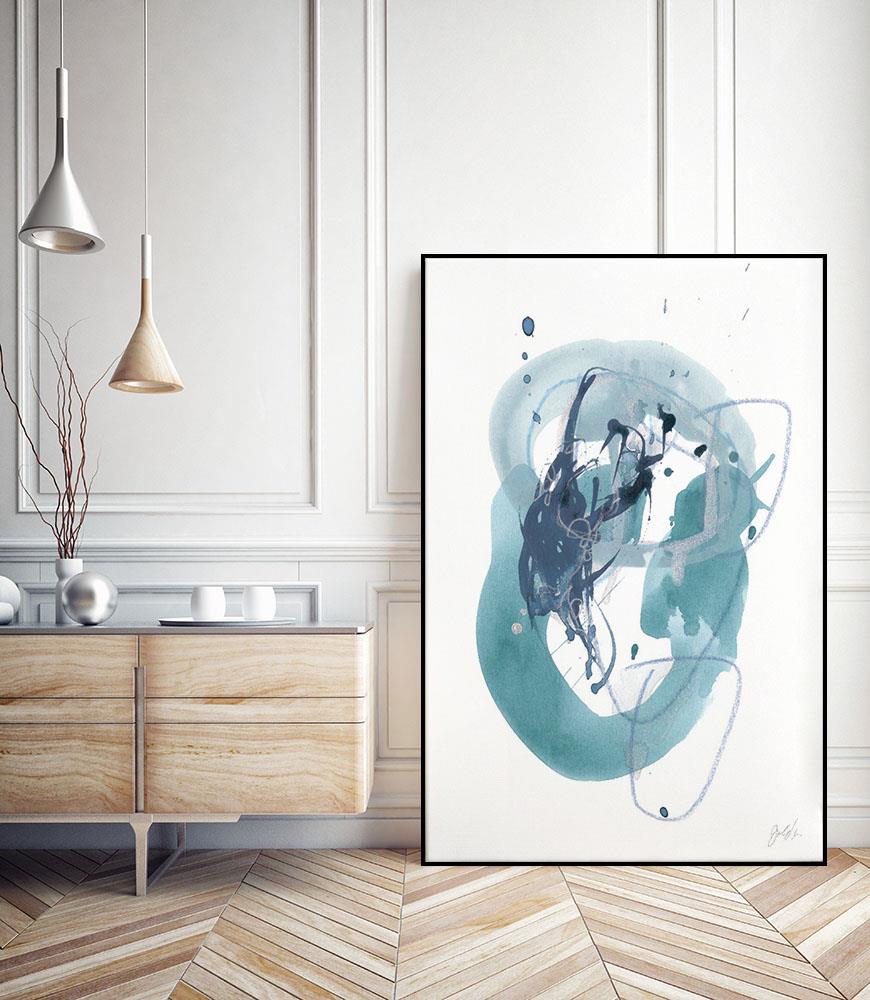 GIANT ART Black Wood Framed 20-in H x 16-in W Abstract Print on Canvas ...