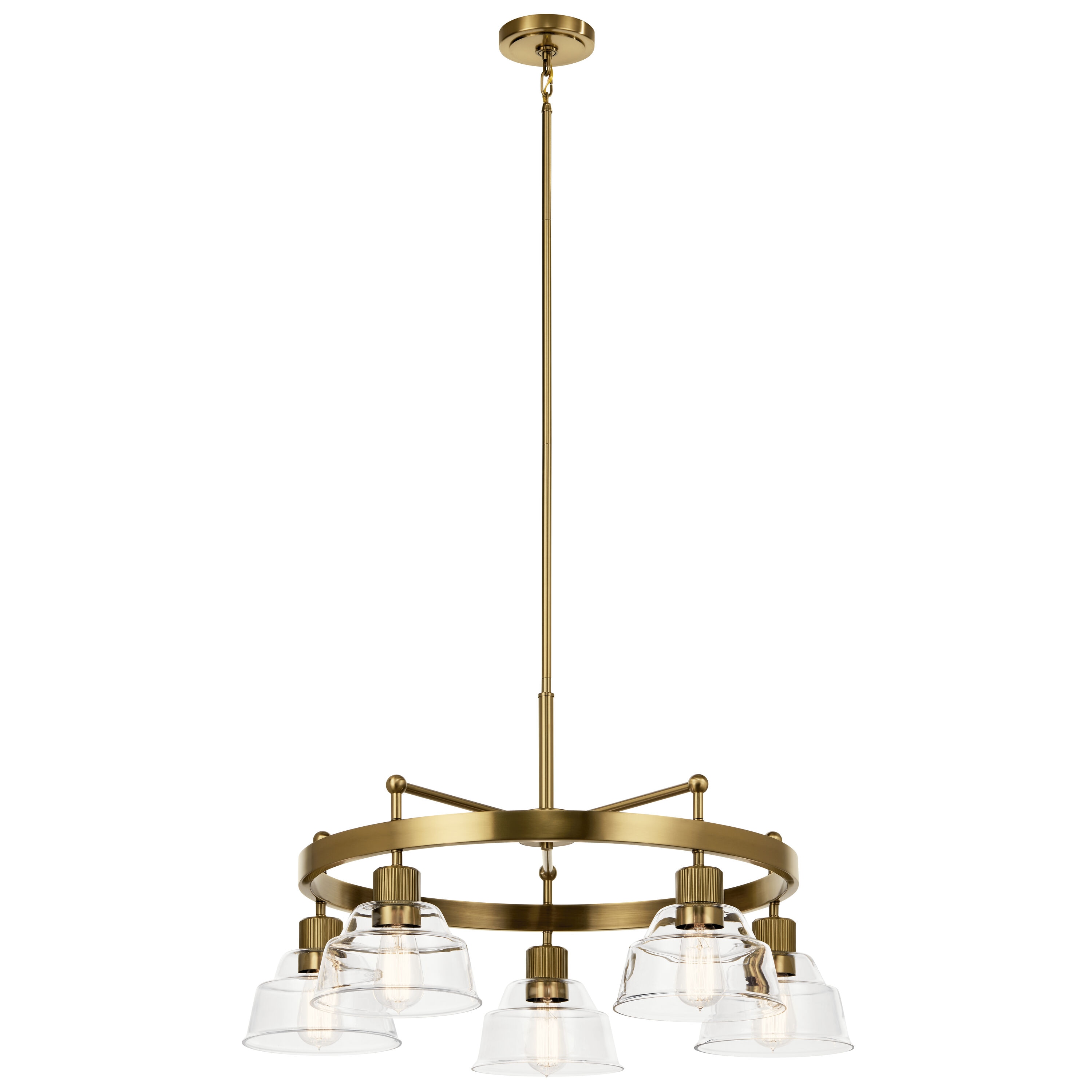 Kichler 52403BNB Eastmont 5 -Light Gold Vintage For Use in Bedrooms, Dining Rooms, Foyers, Kitchens, Living Rooms Chandelier