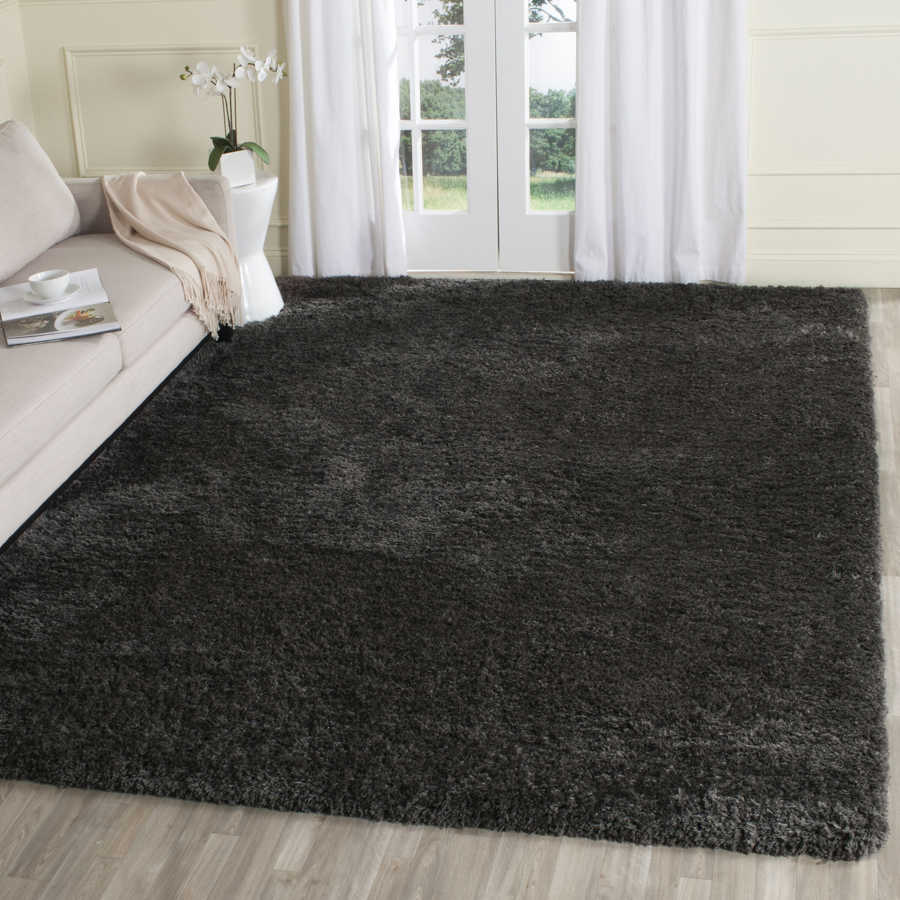 Safavieh Supreme Shag 5 x 8 Light Blue Indoor Solid Area Rug at