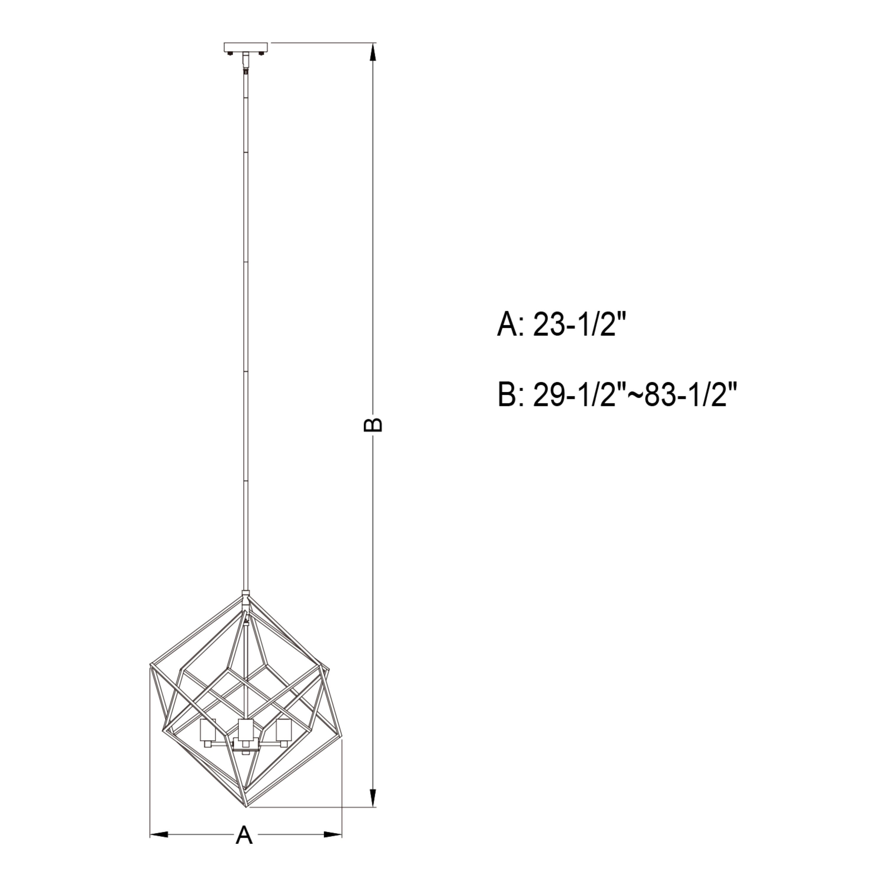 Contemporary 23.5" Satin Nickel & Black Geometric Pendant Light