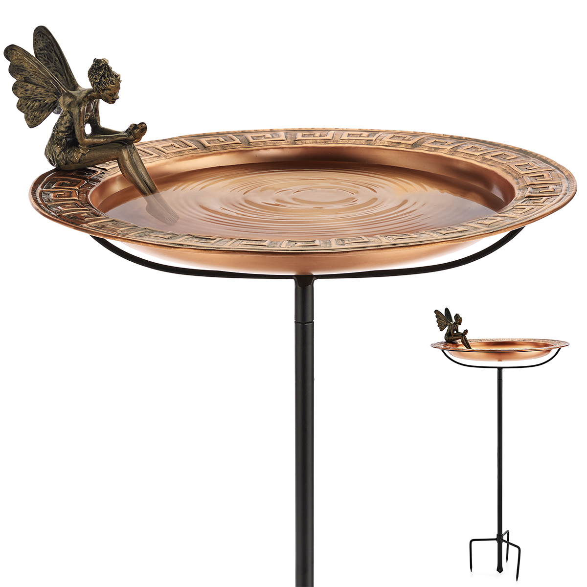 Good Directions BBG18-4 33-Inches H Copper Greek Metal Complete birdbath