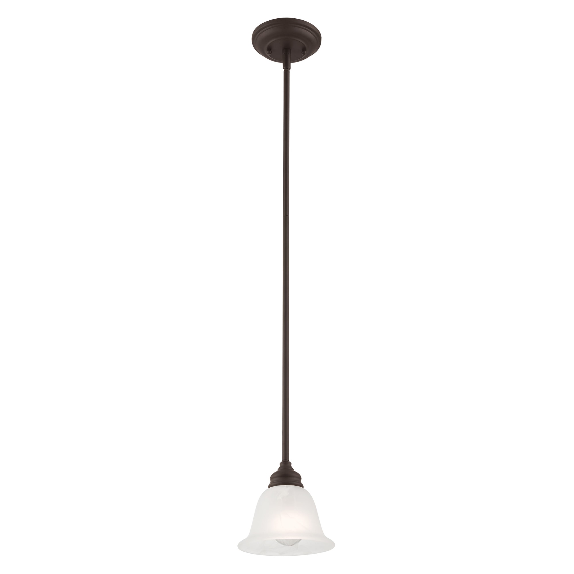 Essex Traditional Bronze Mini Pendant with Alabaster Glass Shade