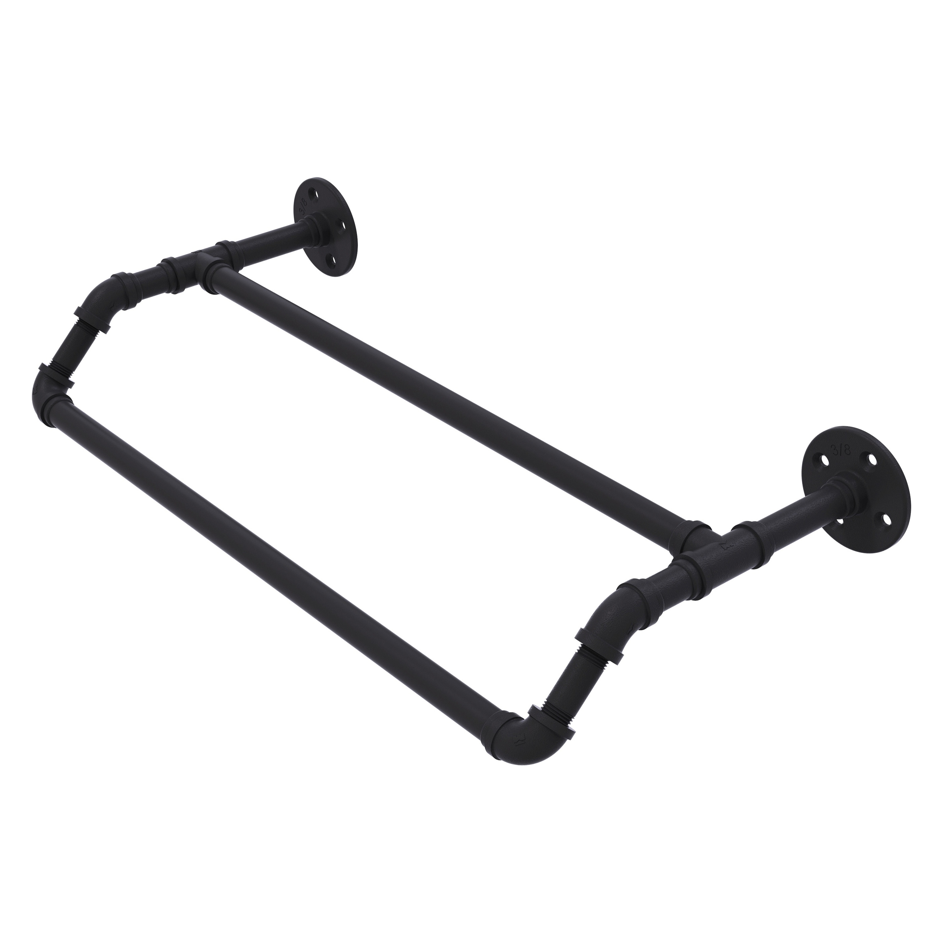 Allied Brass P-220-24-DTB-BKM Pipeline 24-in double Matte Black Wall mount Double Towel Bar