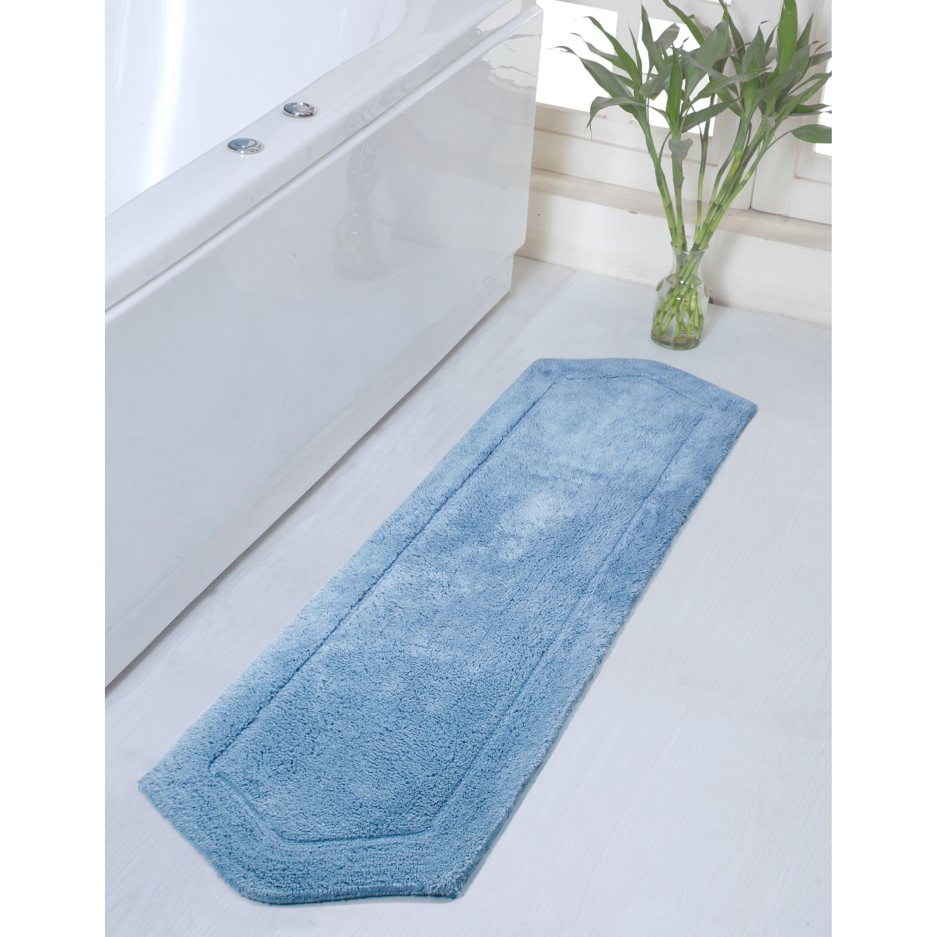 Home Weavers BWA2260BL Waterford 22-Inches x 60-Inches Blue Cotton Bath runner