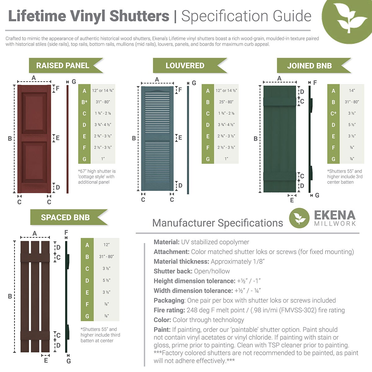 Ekena Millwork LJ4S14X06700WB Exterior-Shutters - View #17