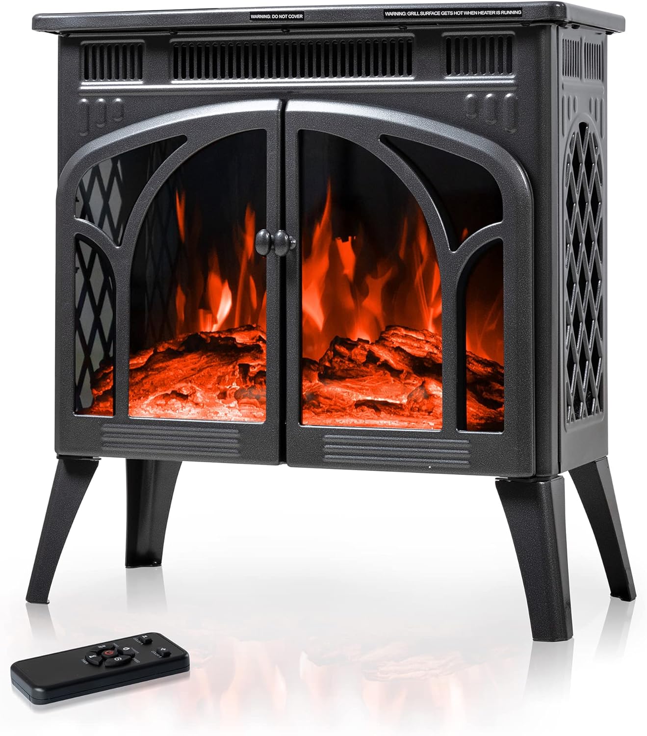 Antarctic Star LSAS-S230BG 23.5-in W Gray Free standing Infrared quartz Corner Electric Fireplace with Remote Control Included