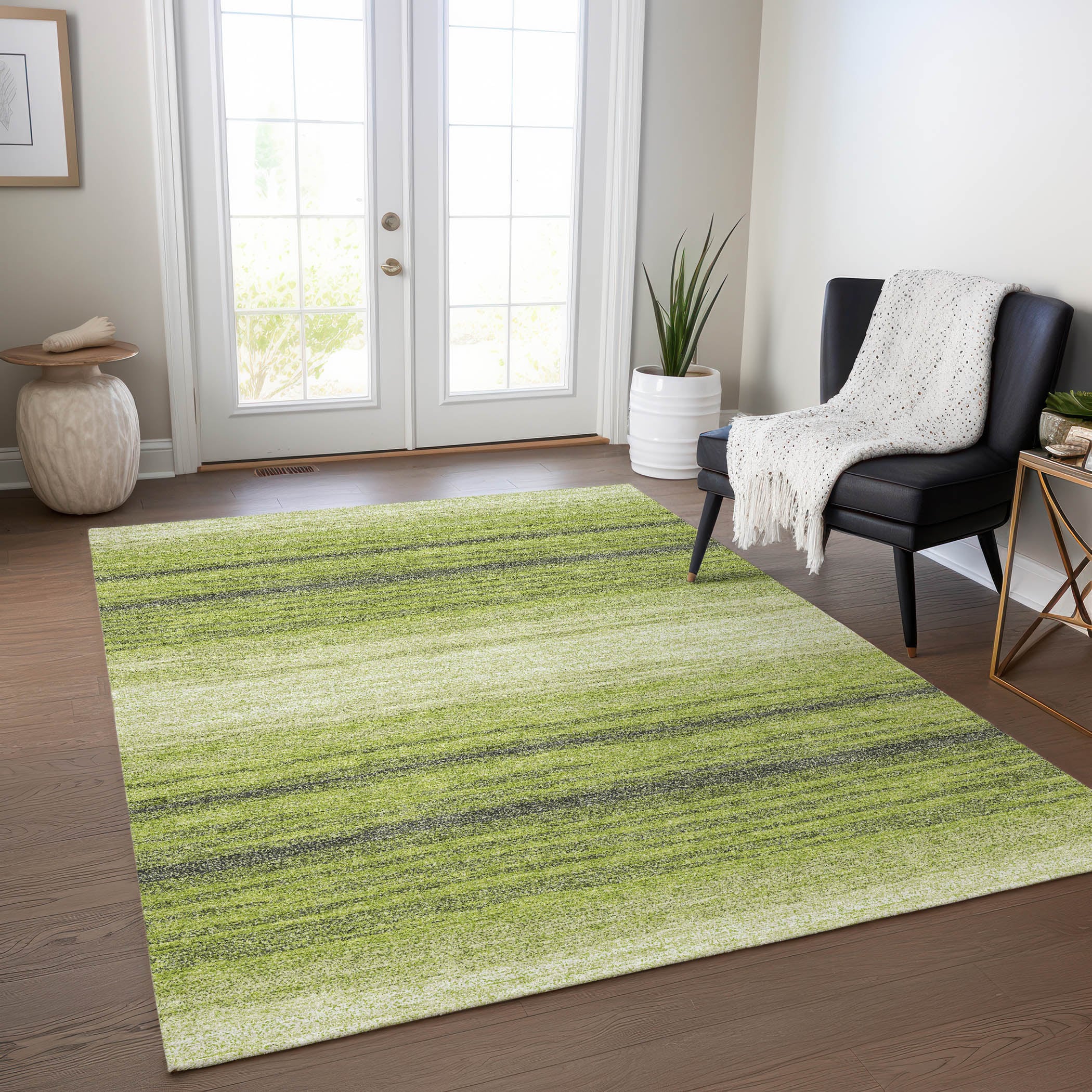Addison Rugs ACN1033LM5X8 Chantille ACN1033LM 5 x 7 (ft) Polyester Lime Rectangular Indoor/Outdoor Geometric Machine washable Area rug