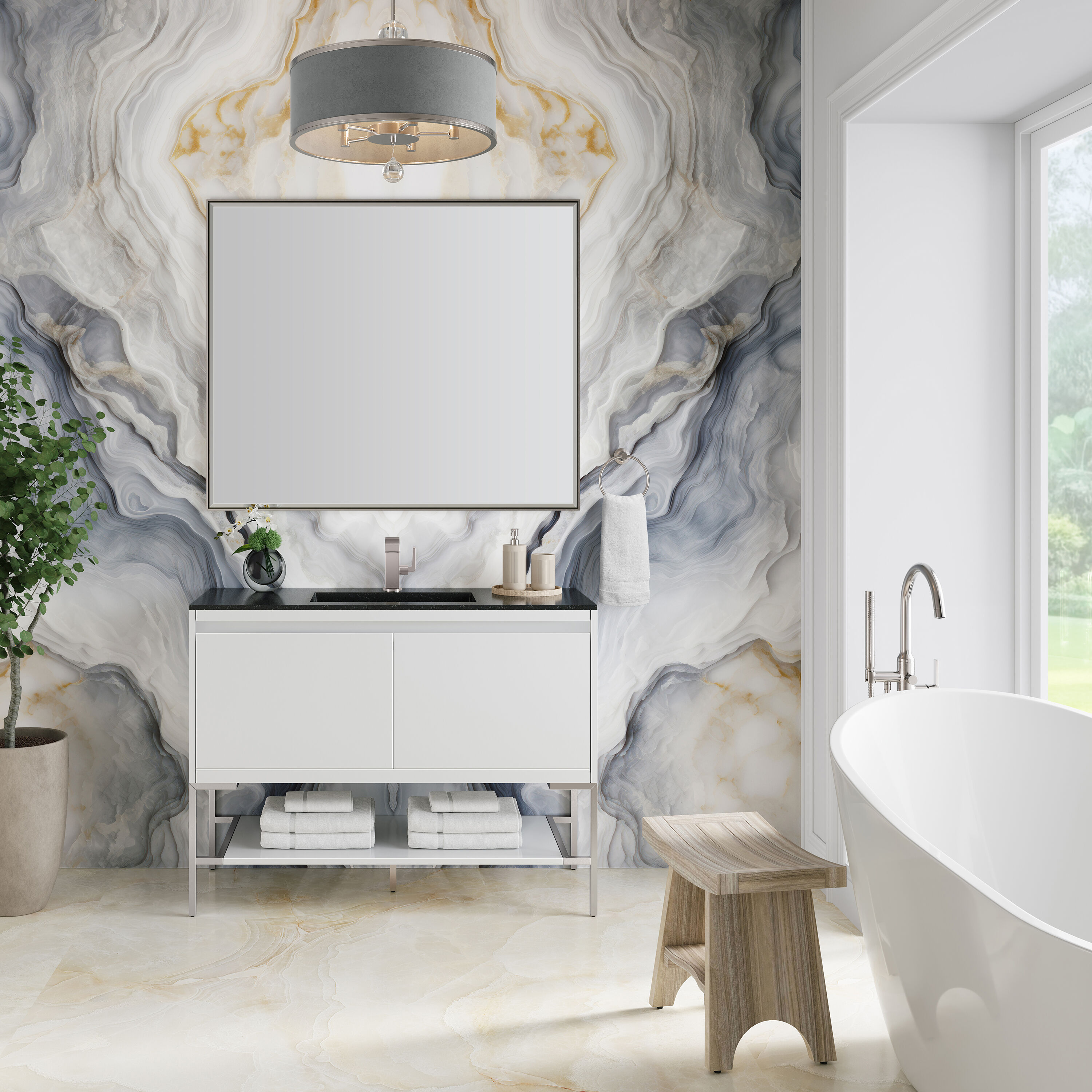 James Martin Vanities 805-V47.3-GW-BN-CH Bath-Vanity-Combo - View #3