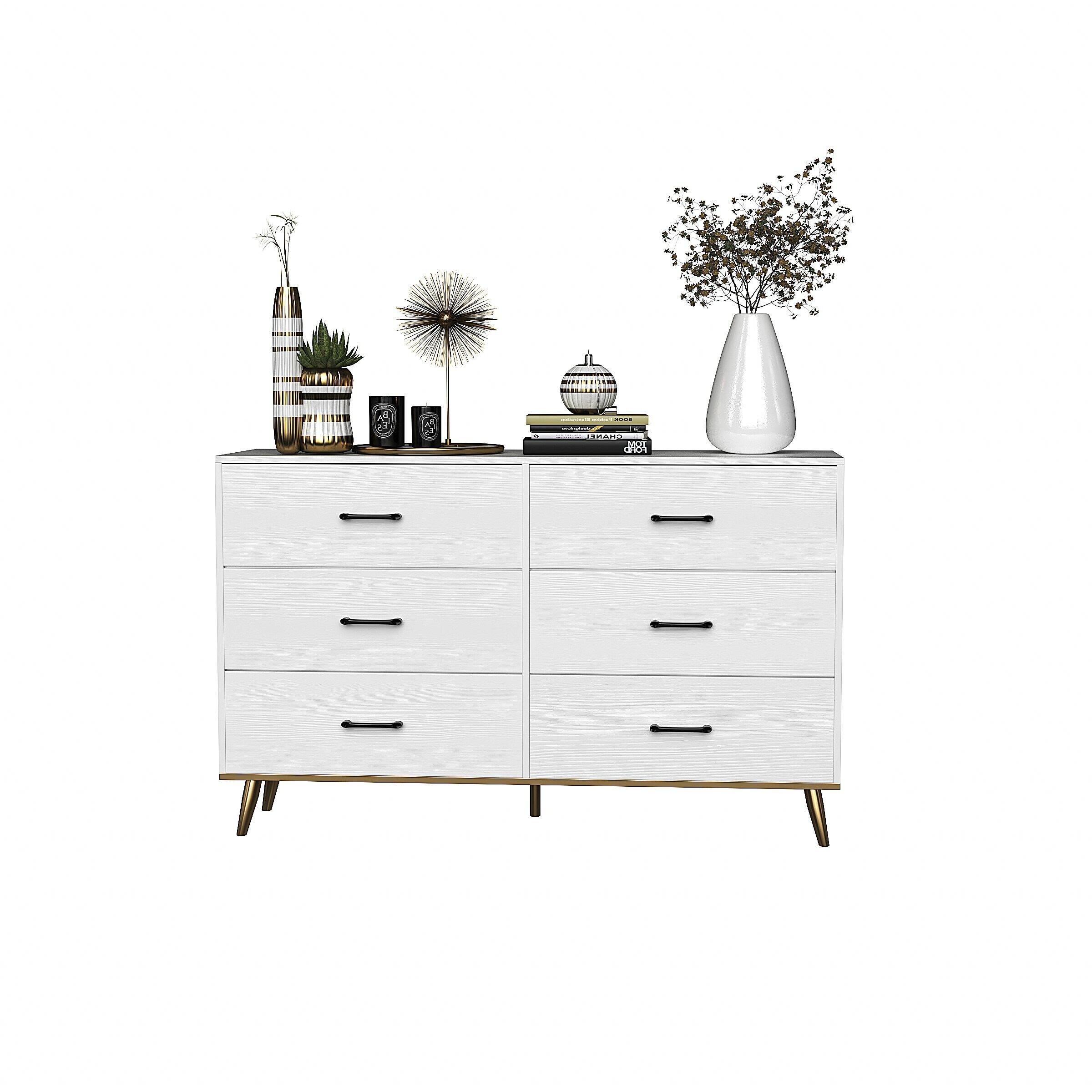 Winado LO1G52002387 White 6 -Drawer Standard dresser