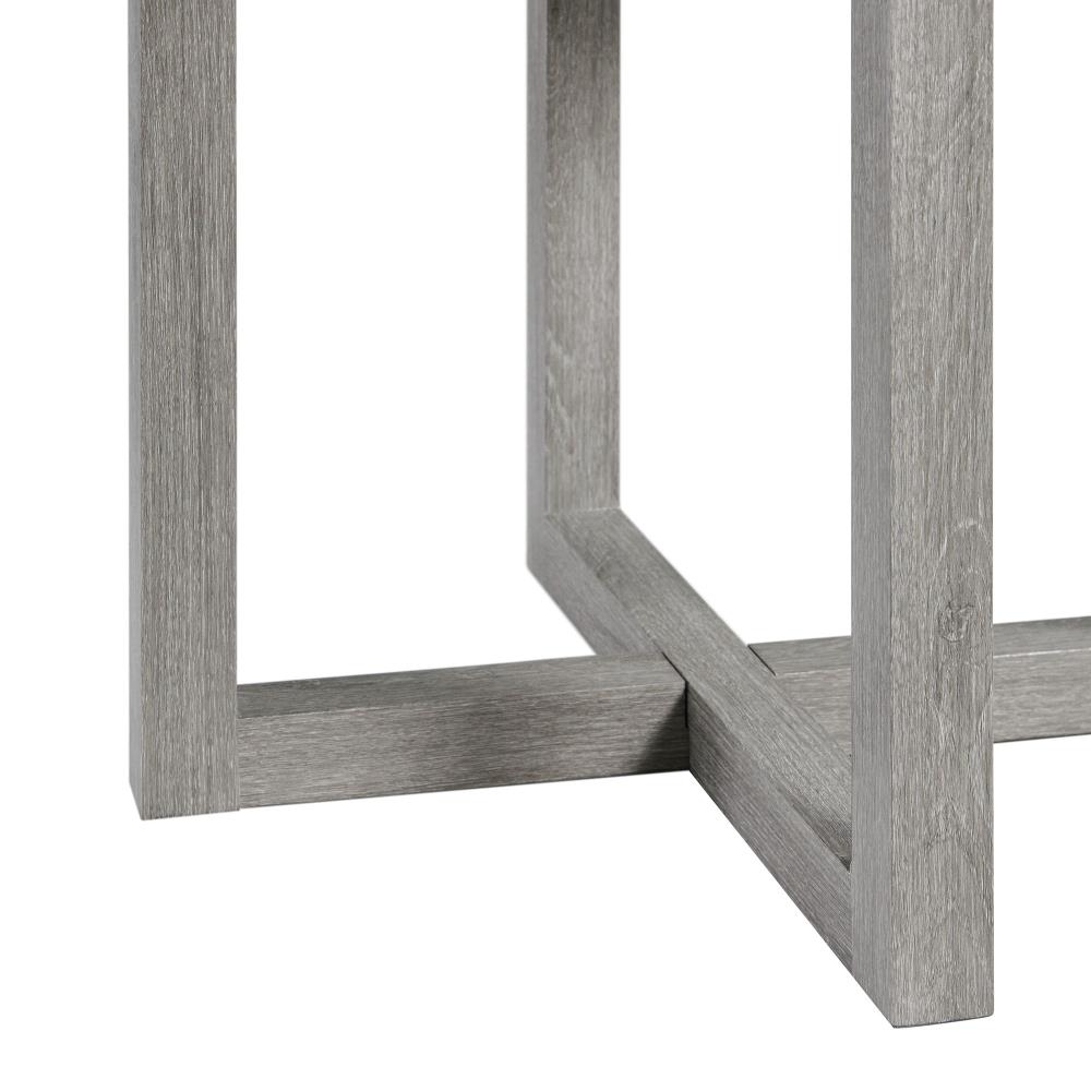 Transitional Dawson Square End Table in Weathered Gray Wood