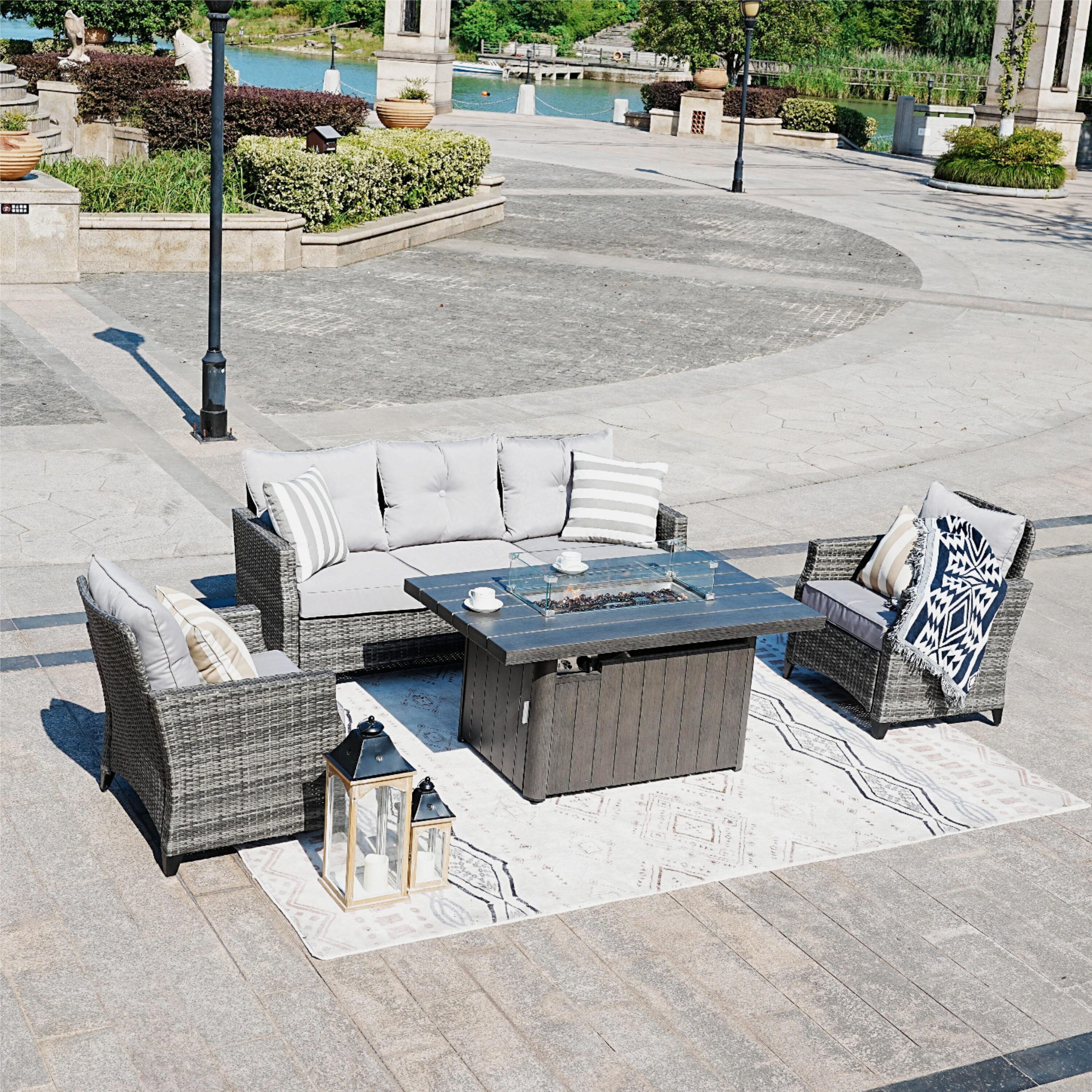 Direct Wicker DWG-1802P&2334TA-GR Patio-Conversation-Sets - View #4