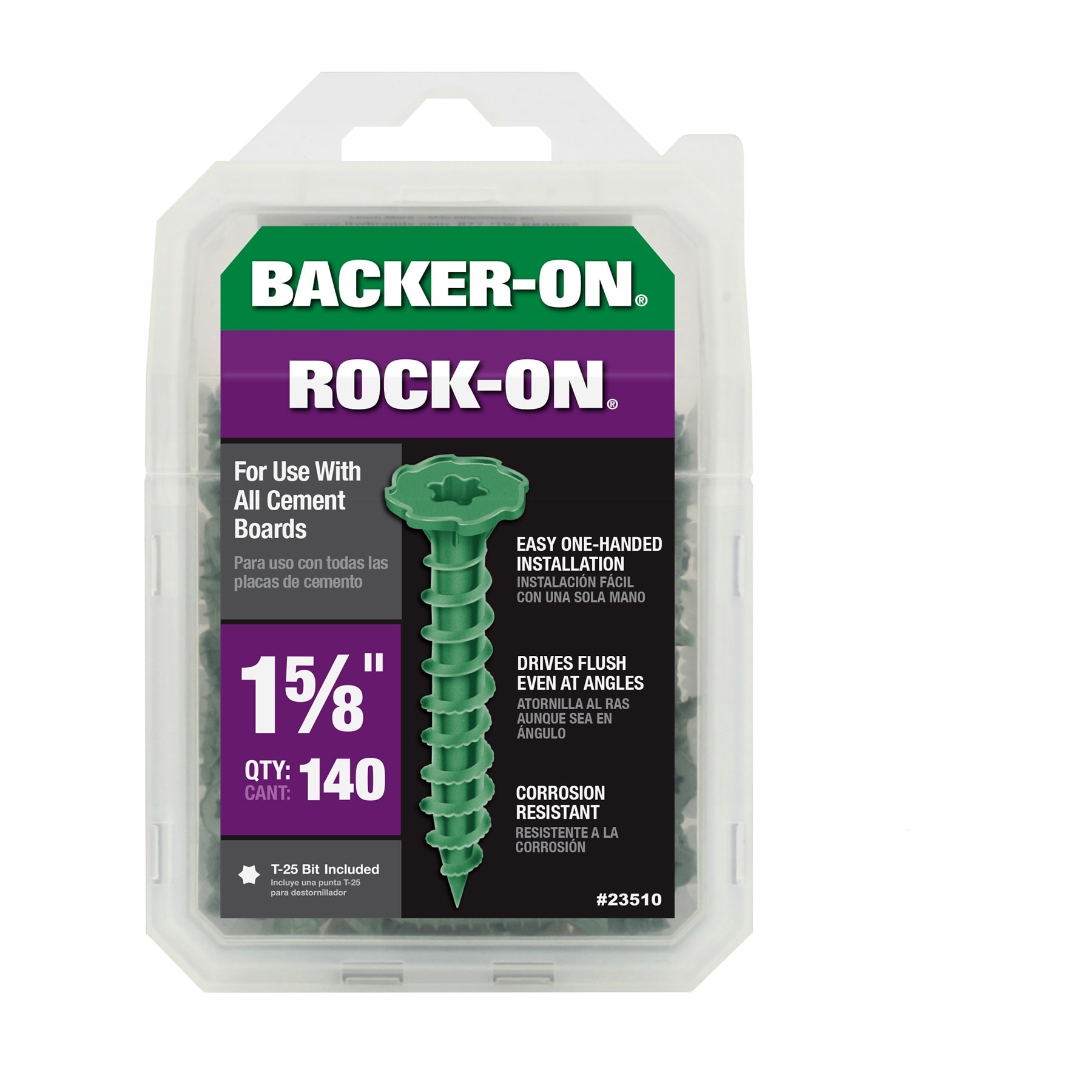 Backer-On Rock-On 23510 #9 x 1-5/8-in Star -Drive Self-drilling Cement board Screws 140 -Count