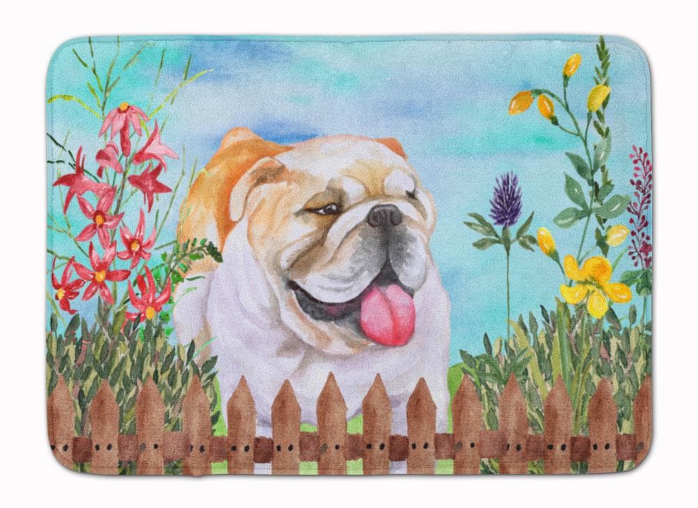 Caroline's Treasures CK1201RUG Springtime Dog 27-in x 19-in Multiple Colors/Finishes Microfiber Memory Foam Bath Mat