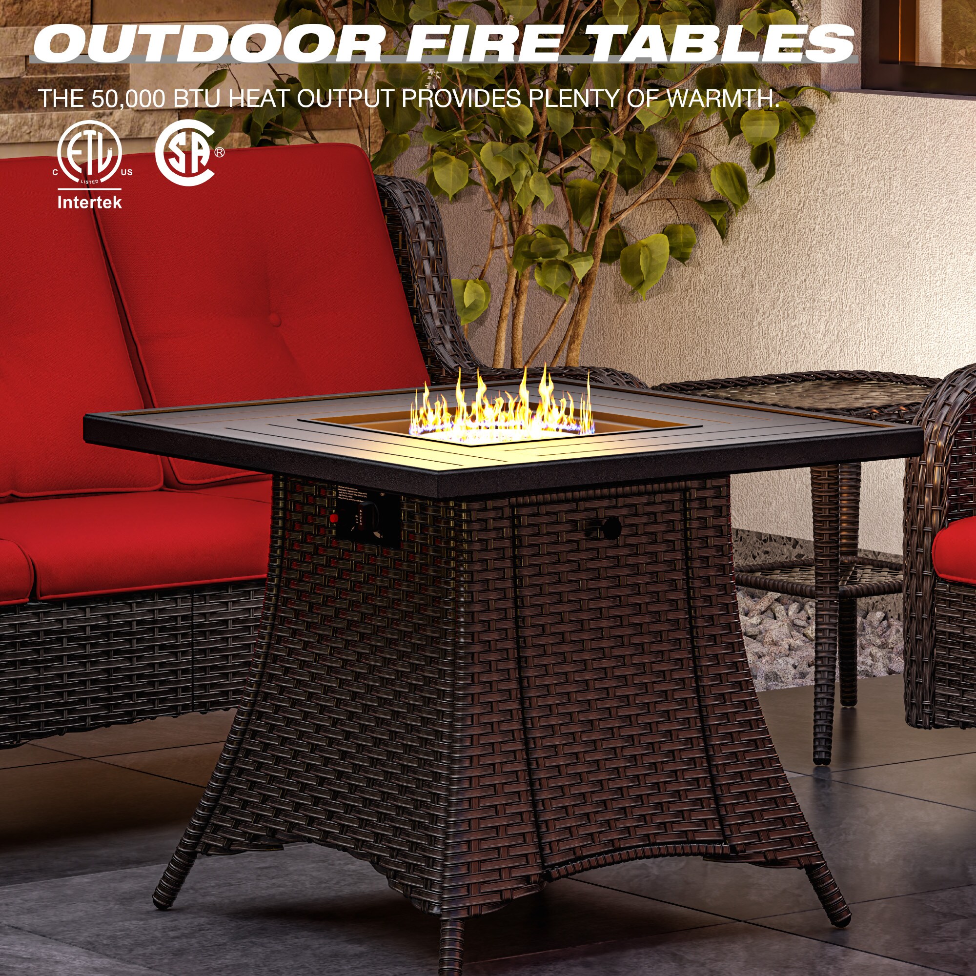 Gardenbee M01M09Z11-RED Patio-Conversation-Sets - View #6