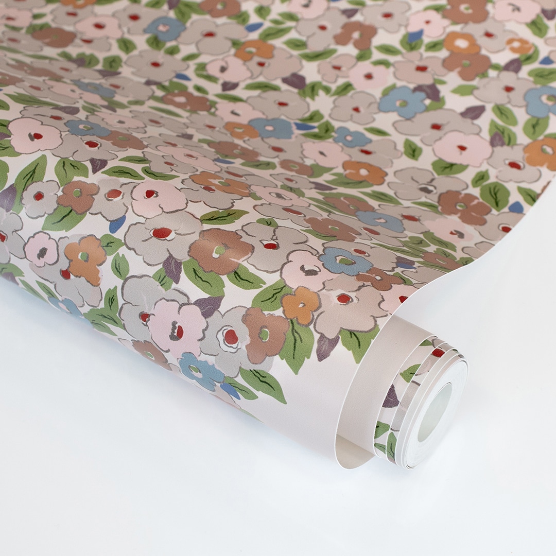 Cosy Posy Floral Peel and Stick Wallpaper in Neutral Colors