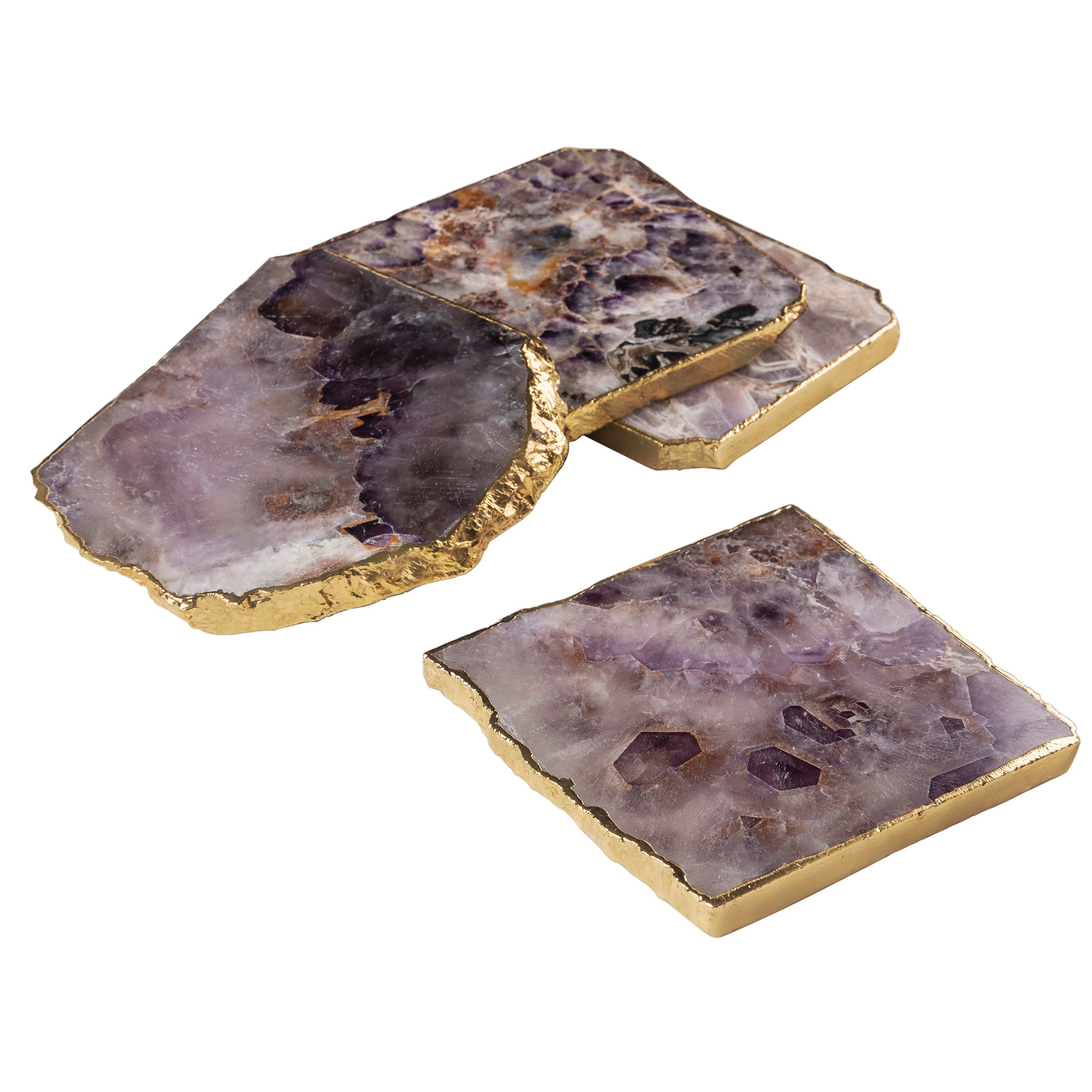 GAURI KOHLI GK51135 4 -Pack Purple Marble Coaster(s)