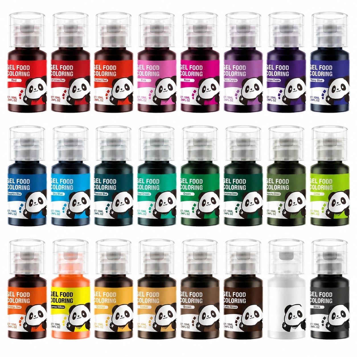 Aoibox  24 Color Concentrated Gel Food Coloring Set 10 ml Bottles for Cake Decorating Icing and Macarons