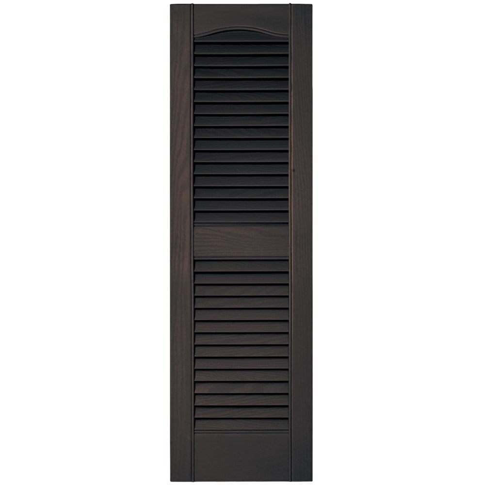 Vantage V1711239010 12.125-in W x 38.875-in H Musket Brown Louvered Exterior Shutters ( 1 -Pack )