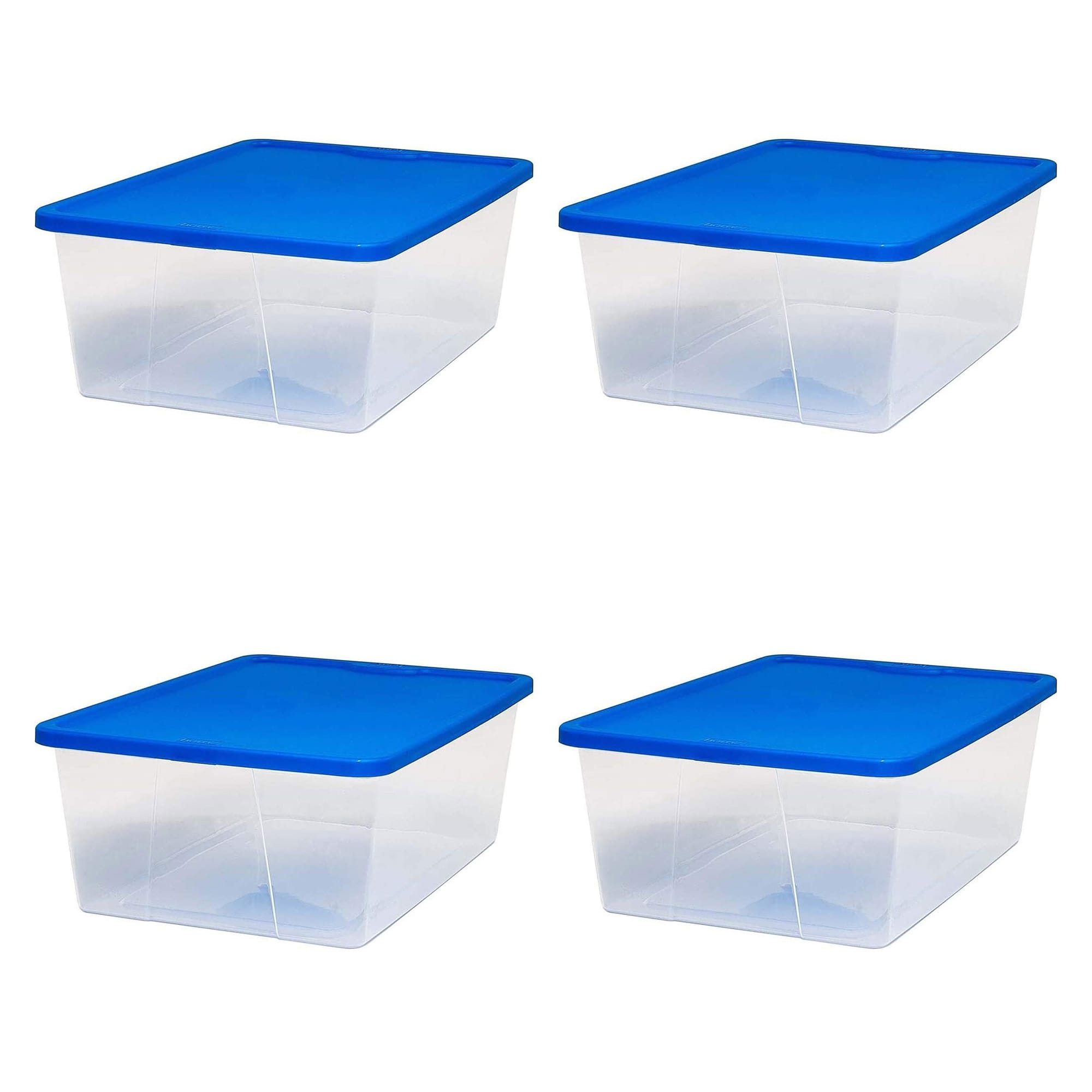 Homz Products 323723 The Homz 4 pack Plastic Storage Containers are perfect for organizing holiday decor shoes office supplies and more. Clear stackable with secure Snaplock lids for dry dust free storage.