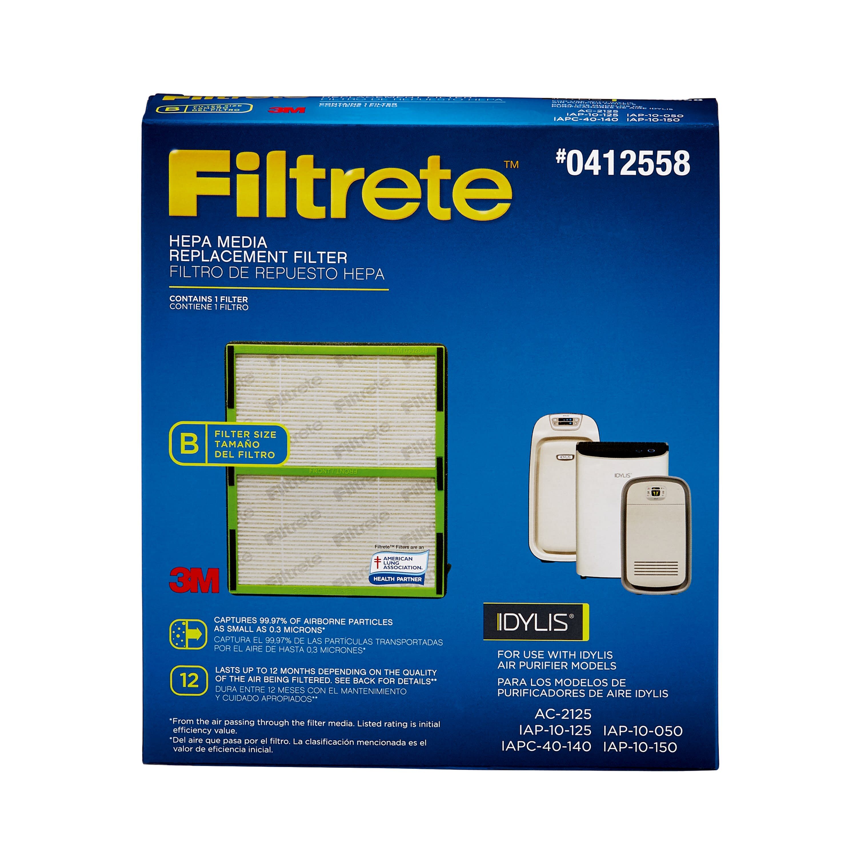 Idylis Replacement- B Hepa Air Purifier Filter | - Filtrete LOWESRAPF-B-4