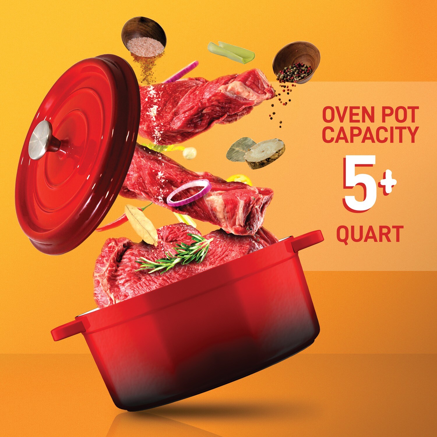 NutriChef Durable Non-Stick Dutch Oven Pot - High-Qualified