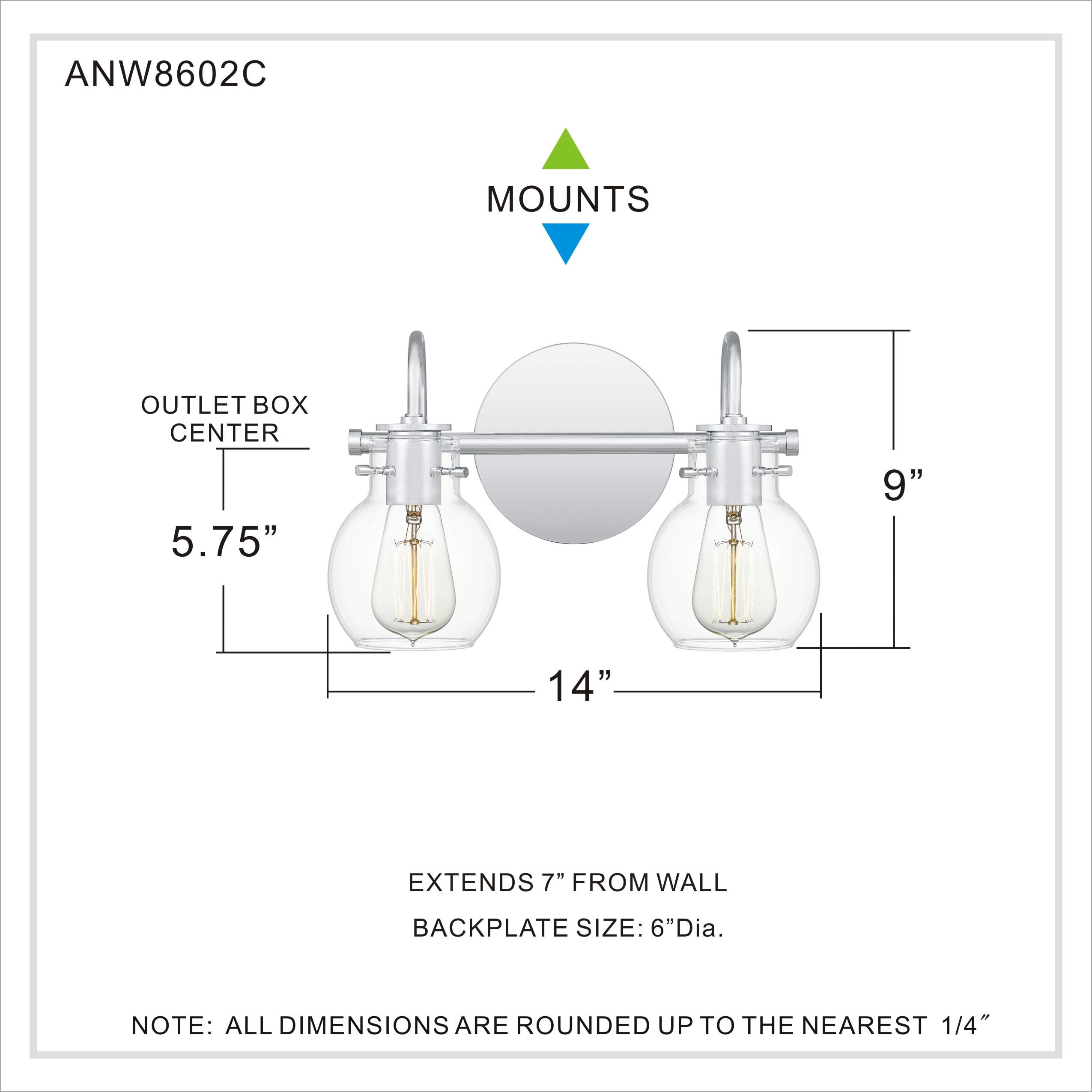 Quoizel Andrews 14-in 2-Light Chrome Transitional Vanity Light at Lowes.com