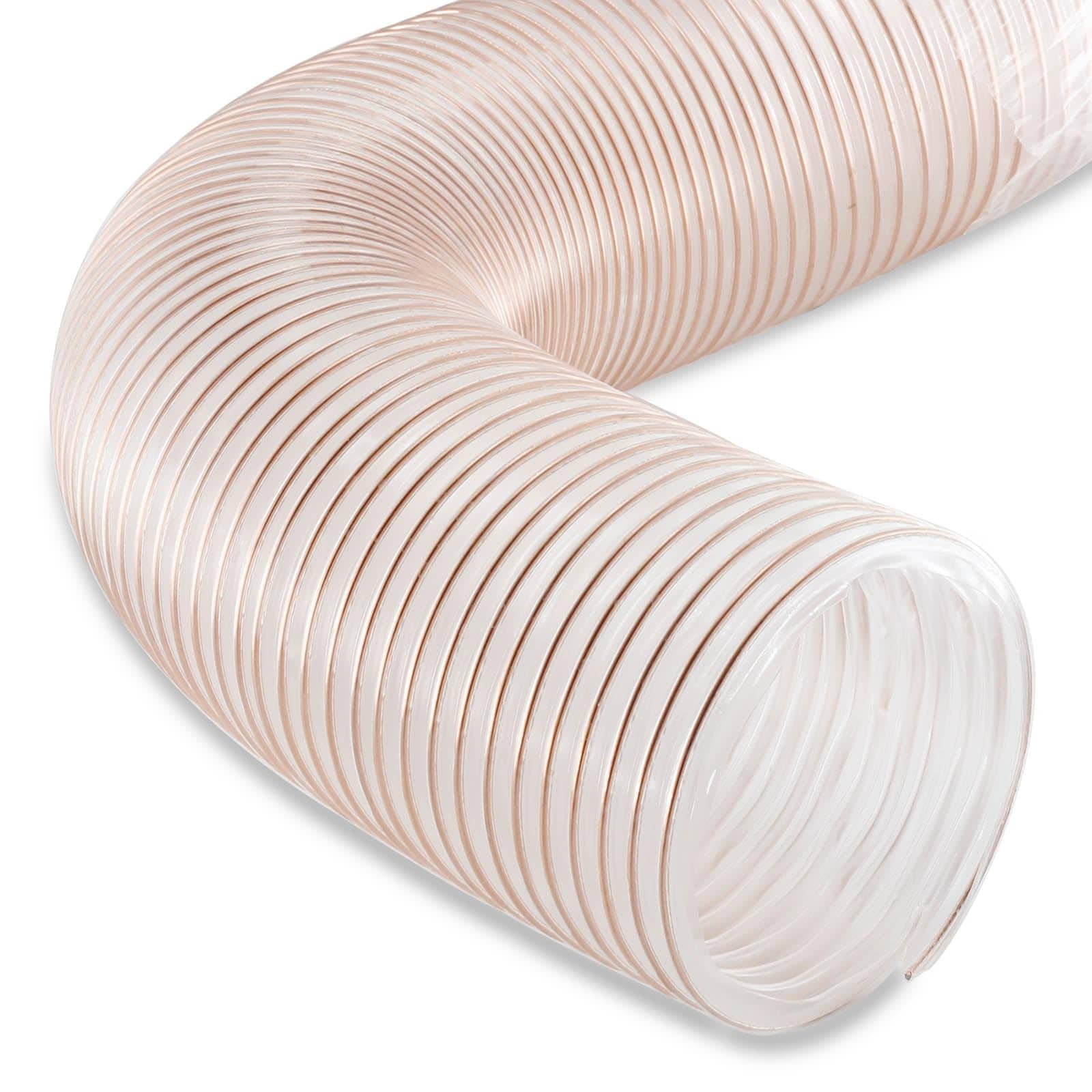 UUDULY  7 inch Dust Collection Hose 10ft Flexible Collector Hose with Stainless Steel Clamps for Woodworking and Garage Polyurethane PU 7 X 10ft