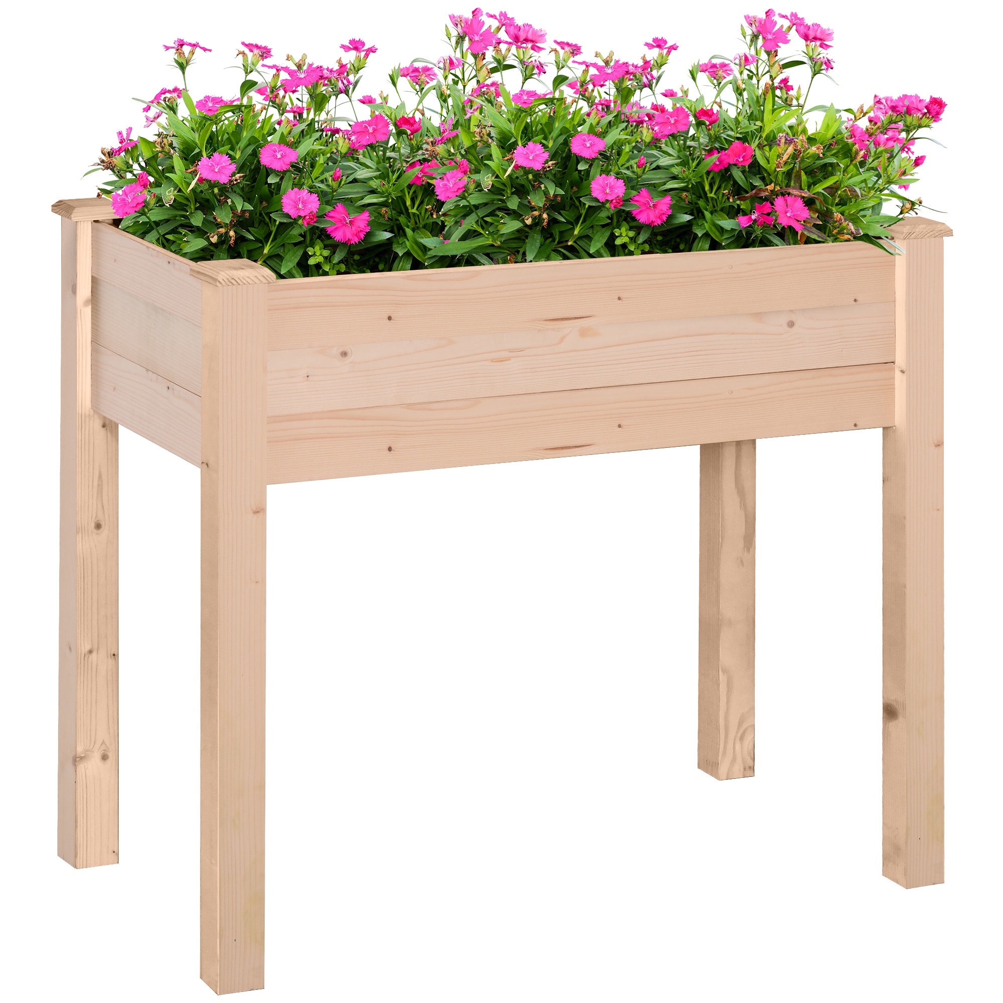 Damerin W235RA 2-cu ft 18-in W x 33.75-in L x 30-in H Natural Wood Raised Garden Bed