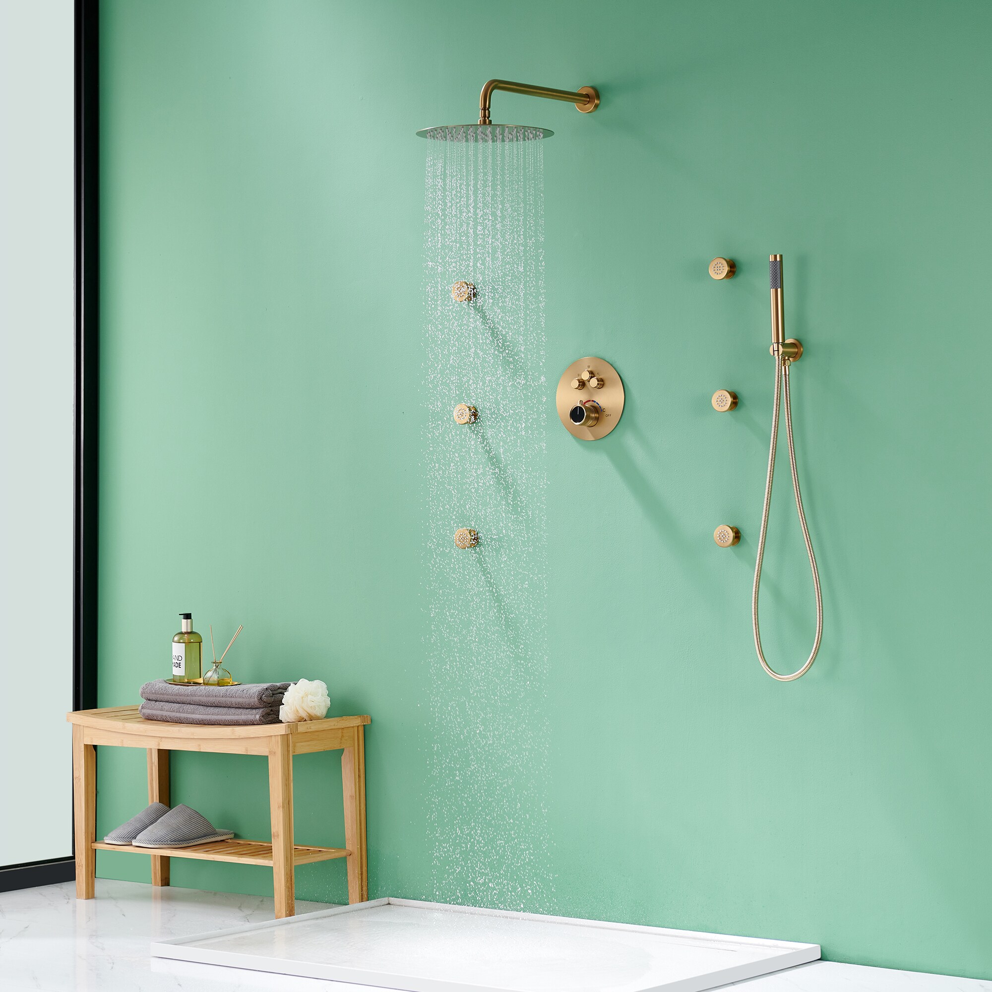 Mondawe WF6823-12BG Showerhead-Bar-Panels - View #2